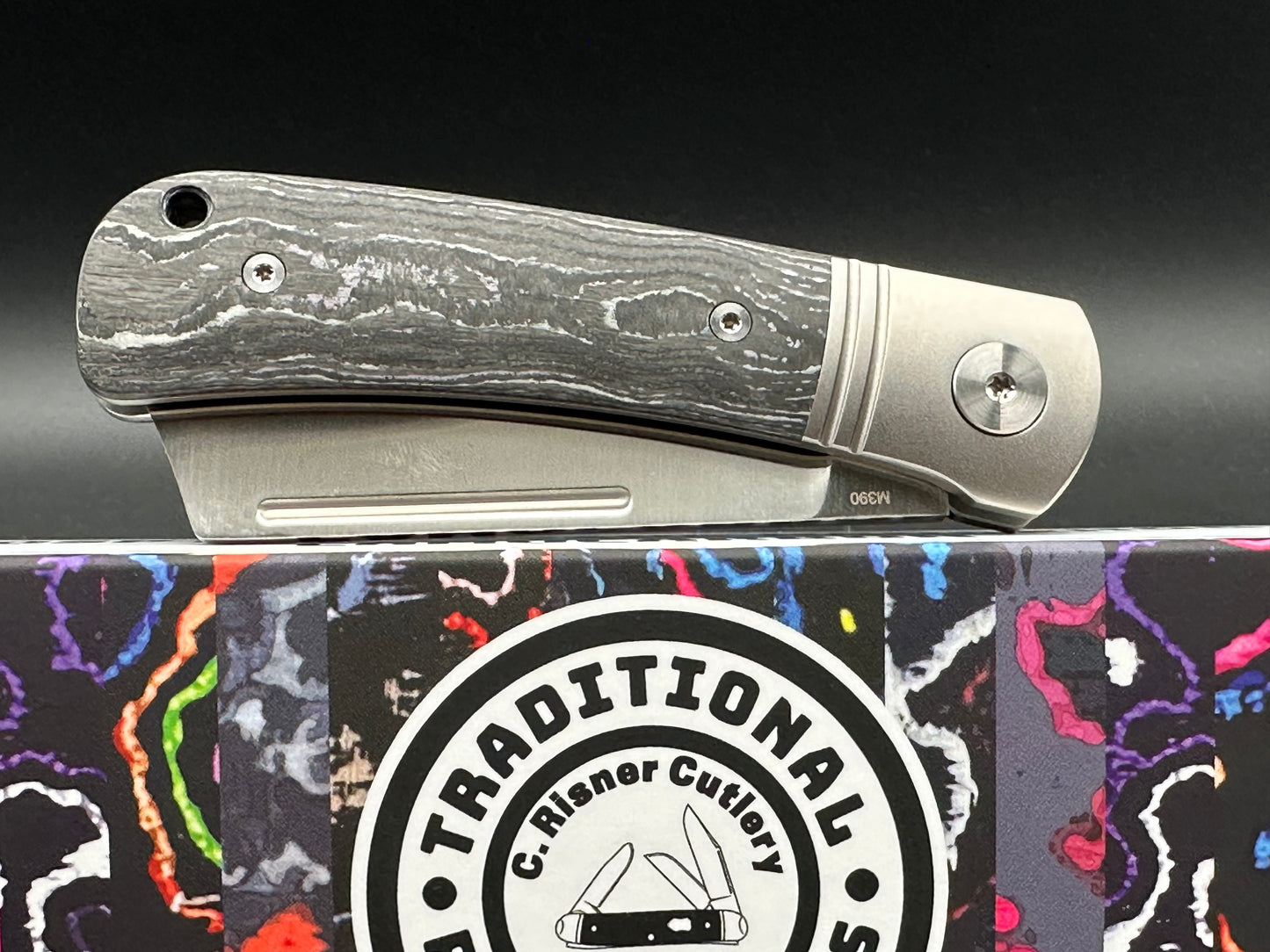 QSP Hedgehog Slip Joint (C.Risner Exclusive), 2.875" M390 Satin Blade with Purple Cow CamoCarbon Handle