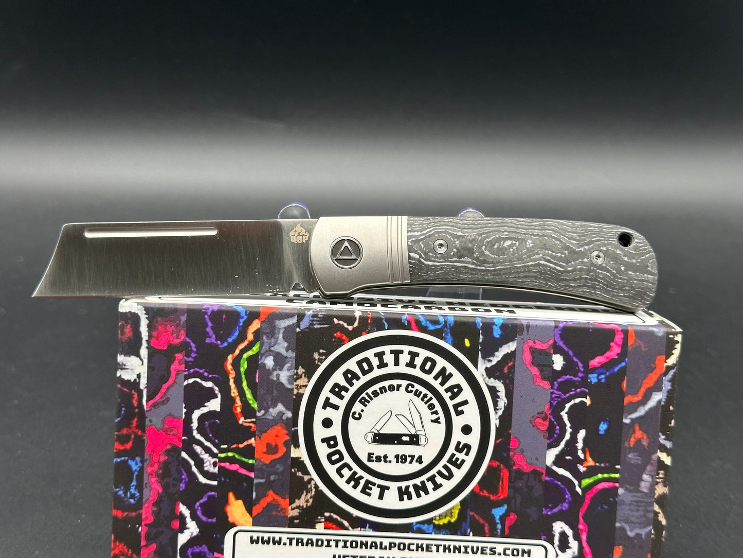 QSP Hedgehog Slip Joint (C.Risner Exclusive), 2.875" M390 Satin Blade with Purple Cow CamoCarbon Handle