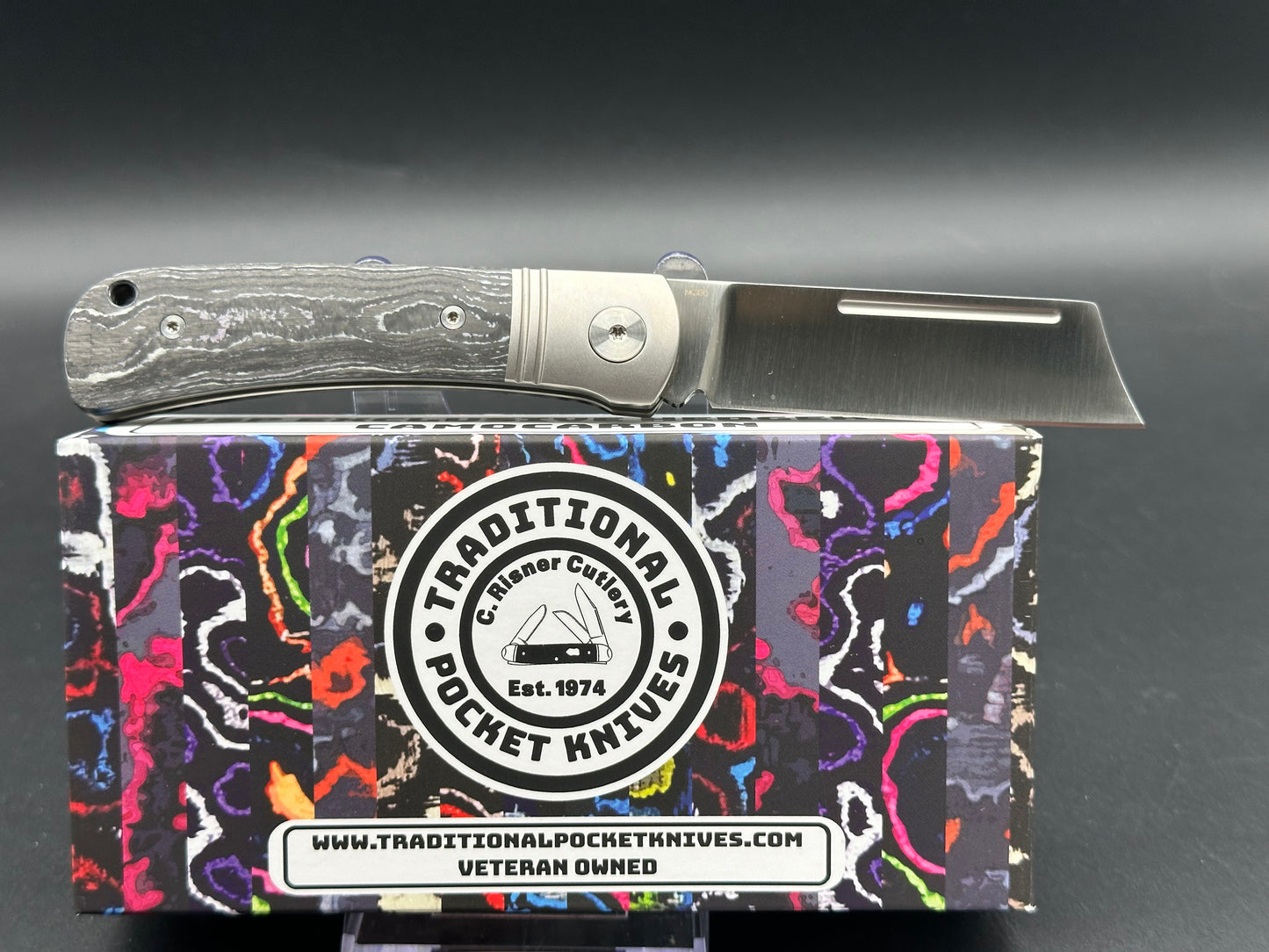 QSP Hedgehog Slip Joint (C.Risner Exclusive), 2.875" M390 Satin Blade with Purple Cow CamoCarbon Handle