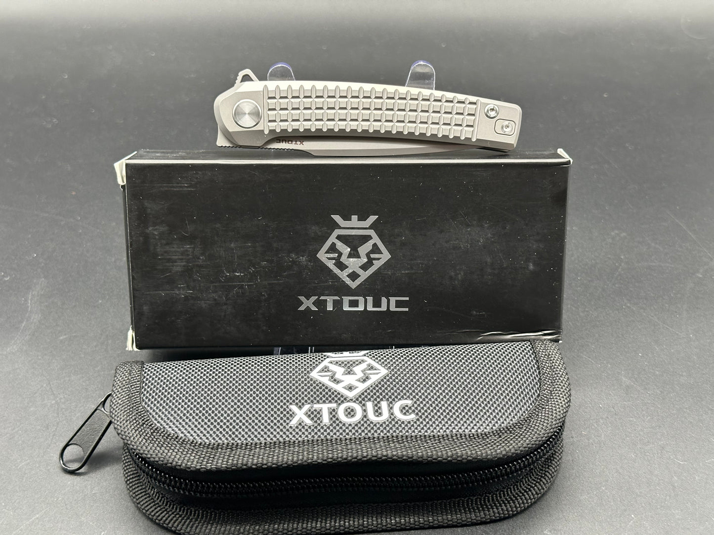 XTOUC RX302, 3.15" M390 Bead Basted Blade with Titanium Frag Handle