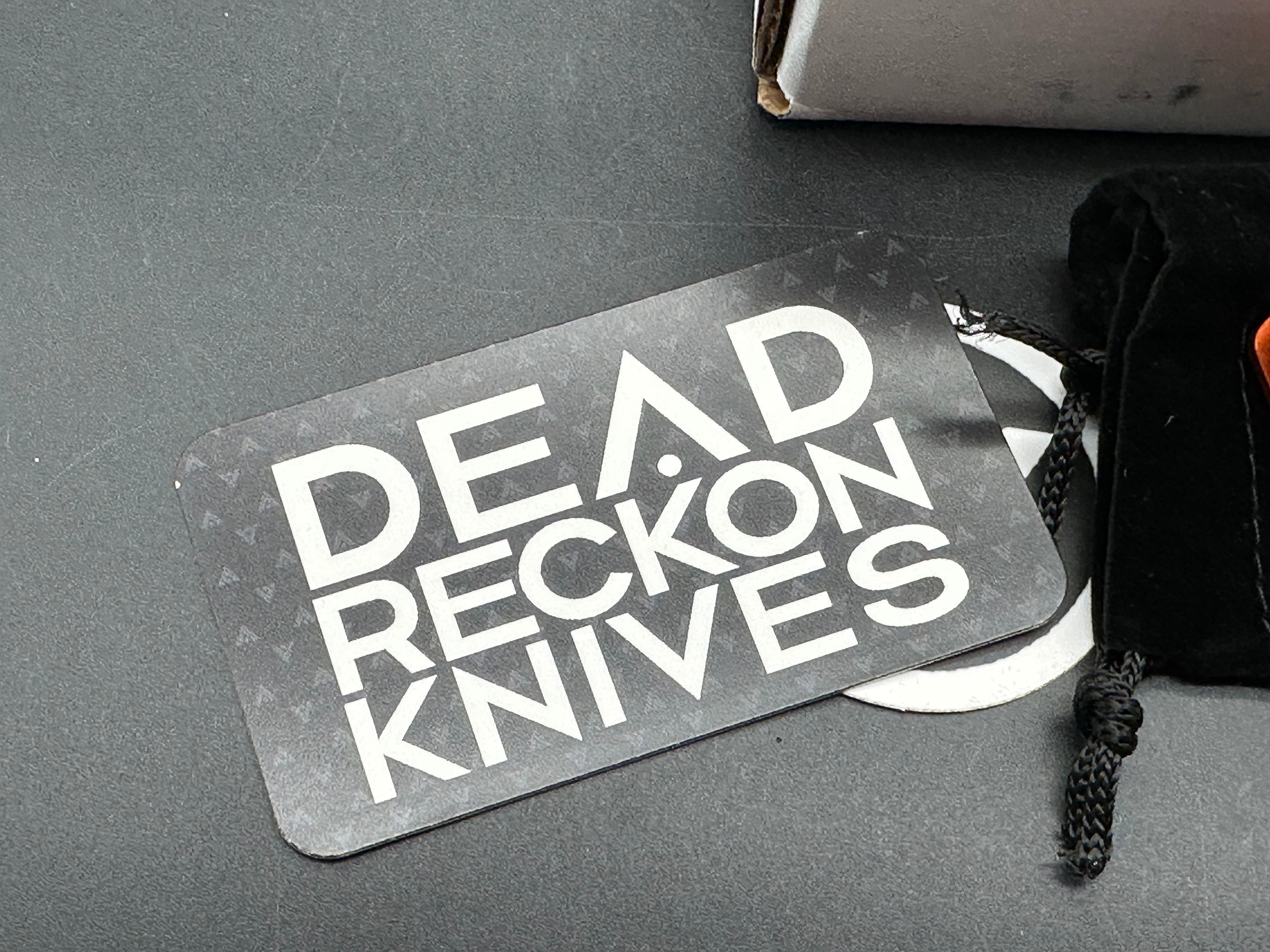 Dead Reckon Knives Ridgeback Integral Vertebrae, 3.42" CPM MagnaCut Stonewash Modified Clip Point Blade with Orange Integral Vertebrae Aluminum Scale