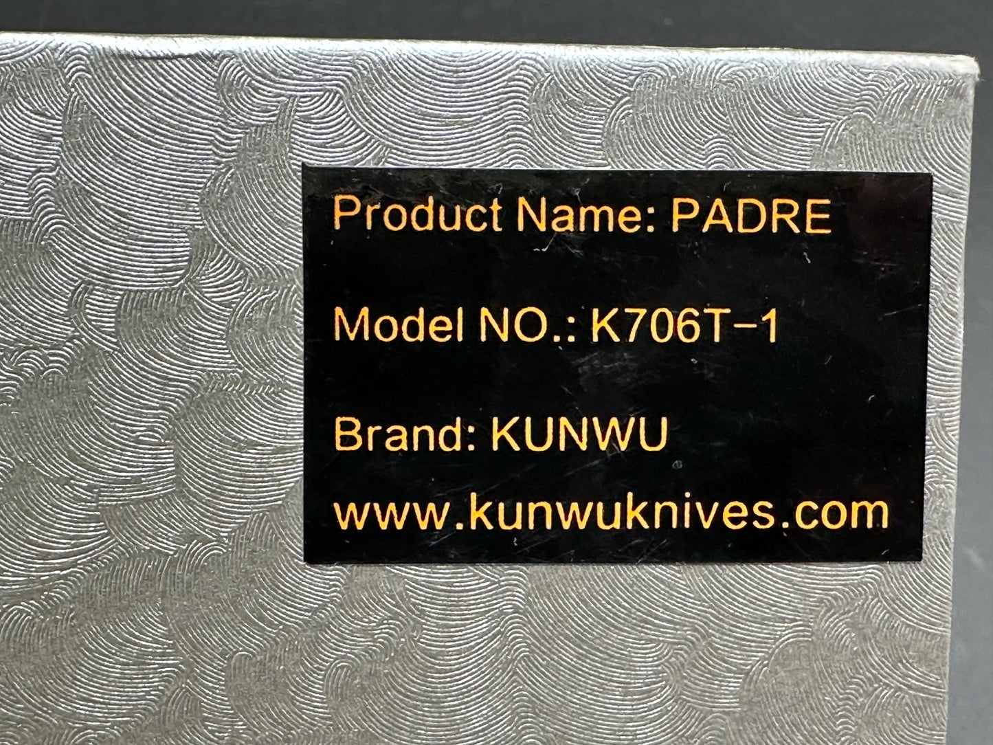 Kunwu Knives Padre Vanax Frame Lock Knife Stonewash Titanium (3.4" SW)