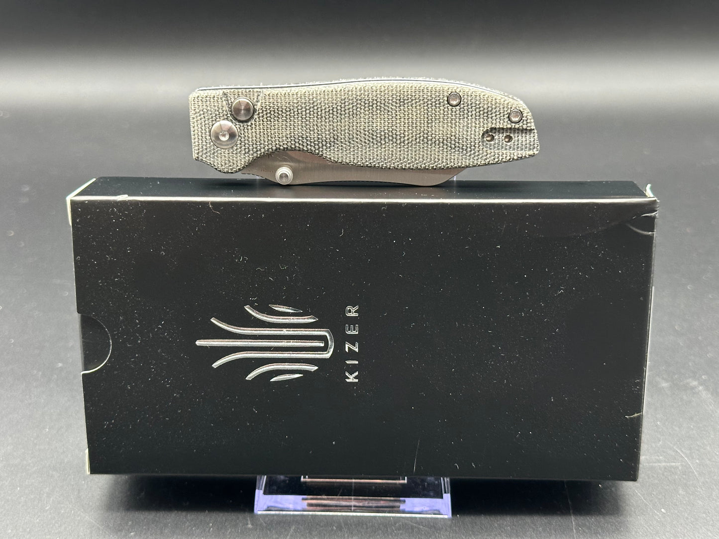 KIZER CRYPTID POCKET KNIFE 154CM BLADE BUTTON LOCK MICARTA HANDLE