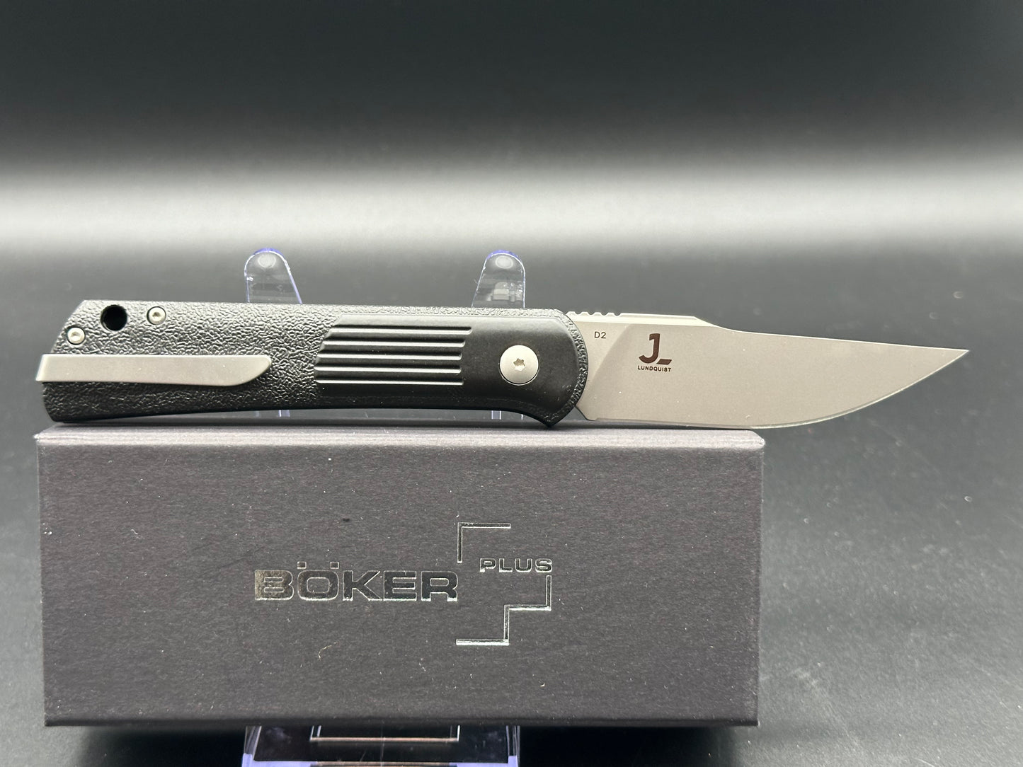 Boker Lundquist Alluvial Automatic Knife Black (3" Bead Blast)