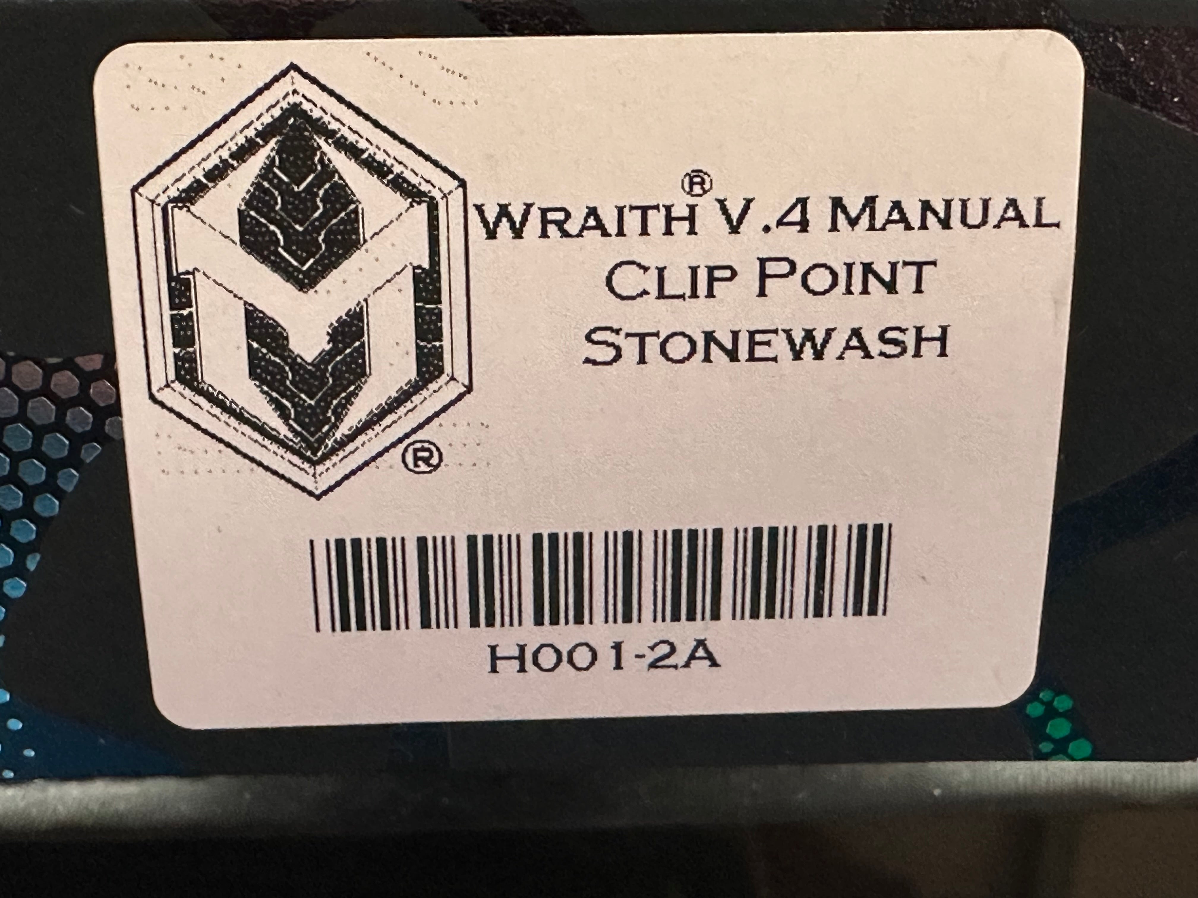 Heretic Wraith V4 Manual 3.625" CPM MagnaCut Stonewash Blade with Black Aluminum - Grip Tape Textured Scales plus Skiff Bearings Installed