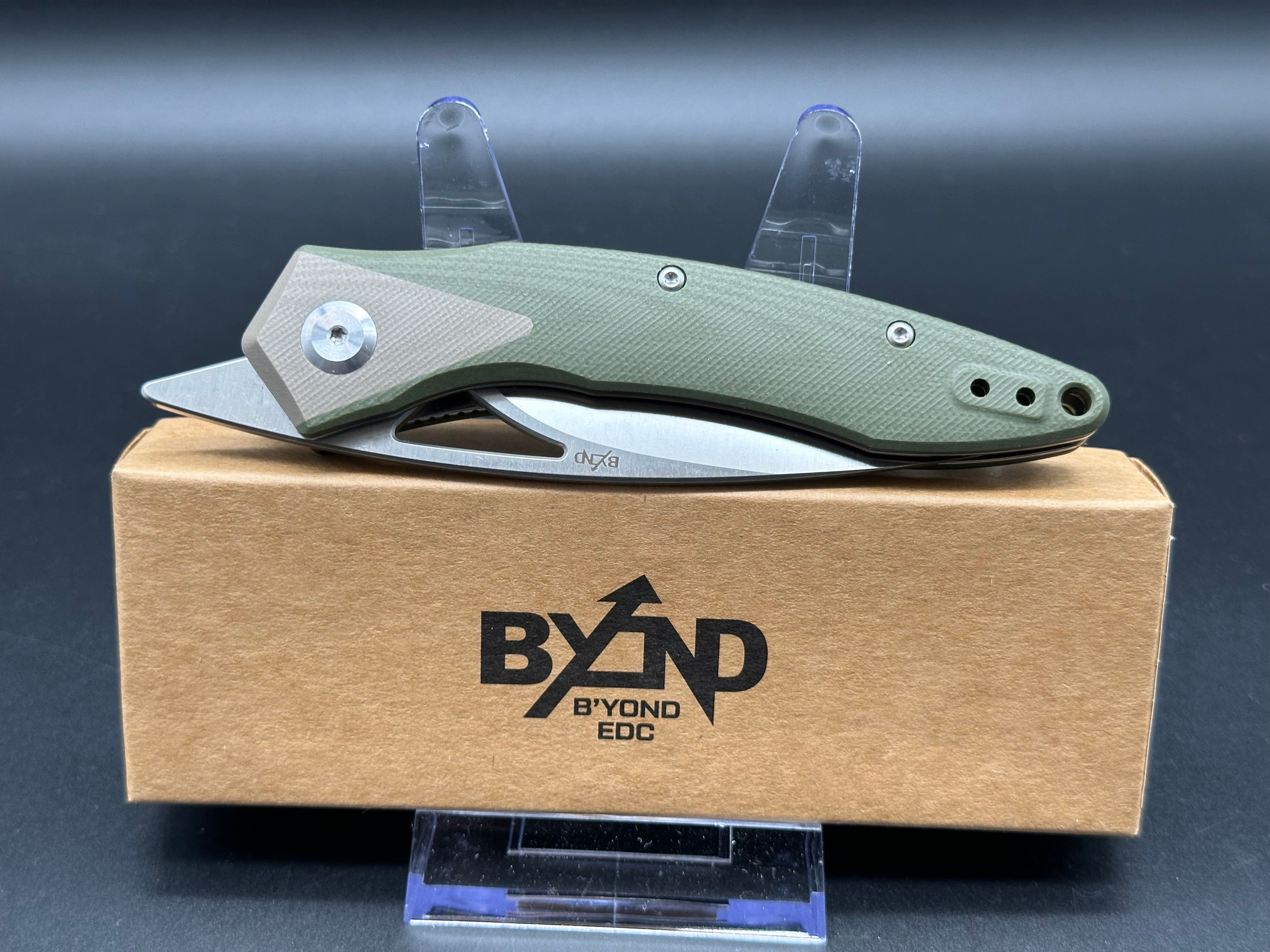 BEYOND EDC GEO GREEN G10 HANDLE VG-10 WHARNCLIFFE PLAIN EDGE