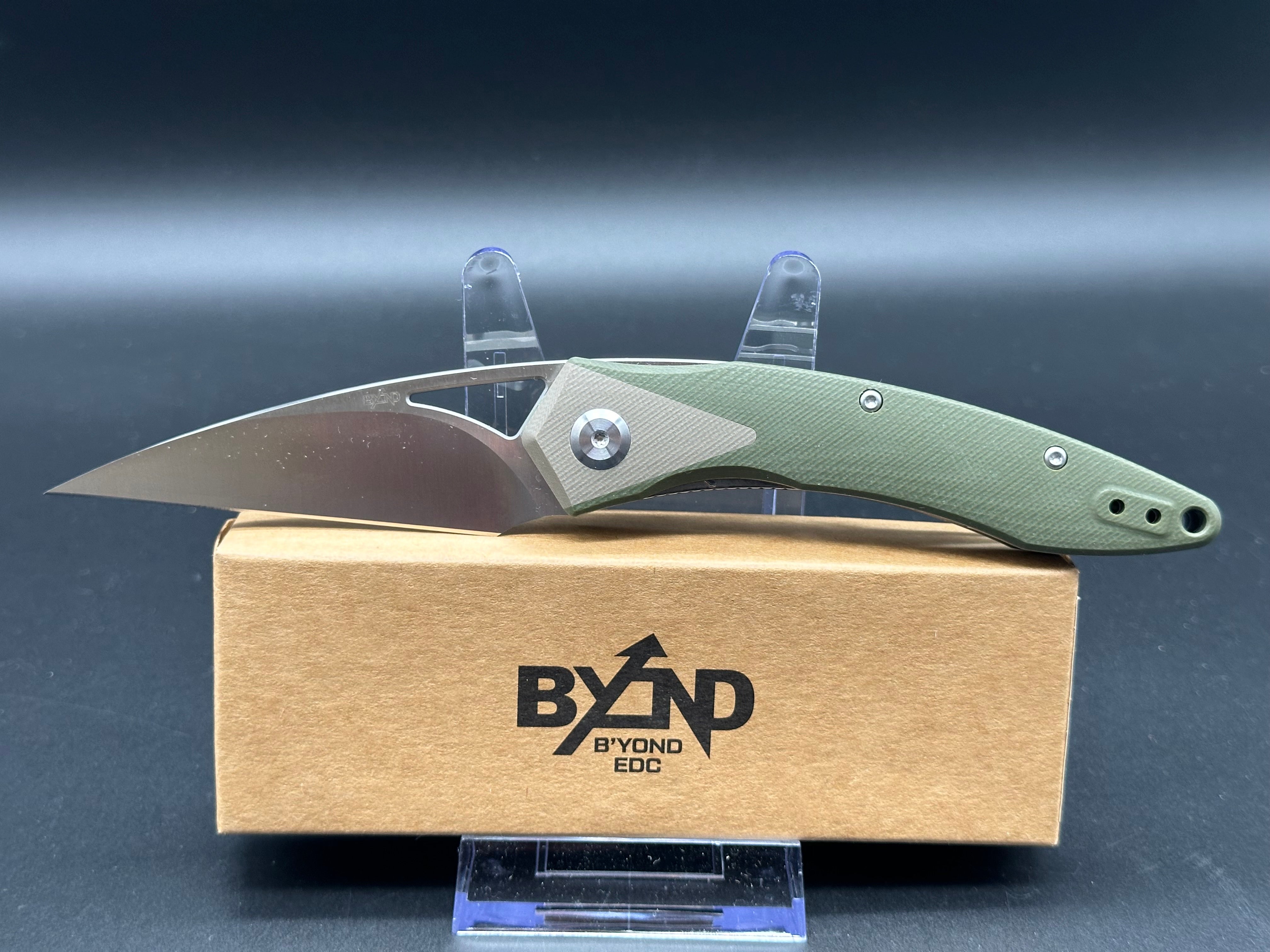 BEYOND EDC GEO GREEN G10 HANDLE VG-10 WHARNCLIFFE PLAIN EDGE