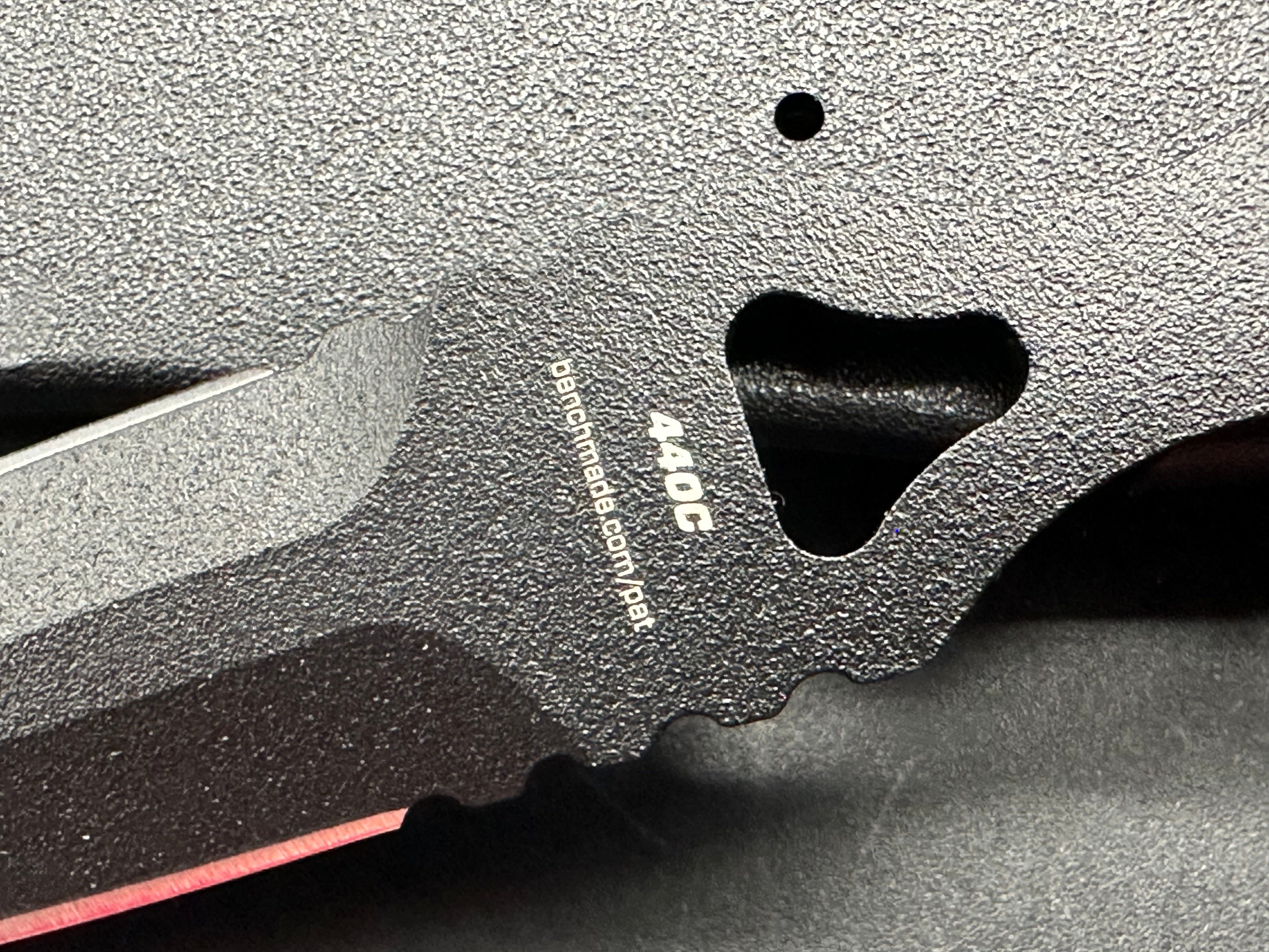 Benchmade SOCP Dagger, 3.22" 440C Black Powdercoat Double Edge Dagger Blade with Kydex Sheath and SOCP Black Leather Backplate