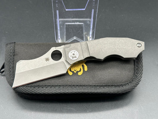 Spyderco Stovepipe Frame Lock Knife Titanium (2.8" Stonewash)