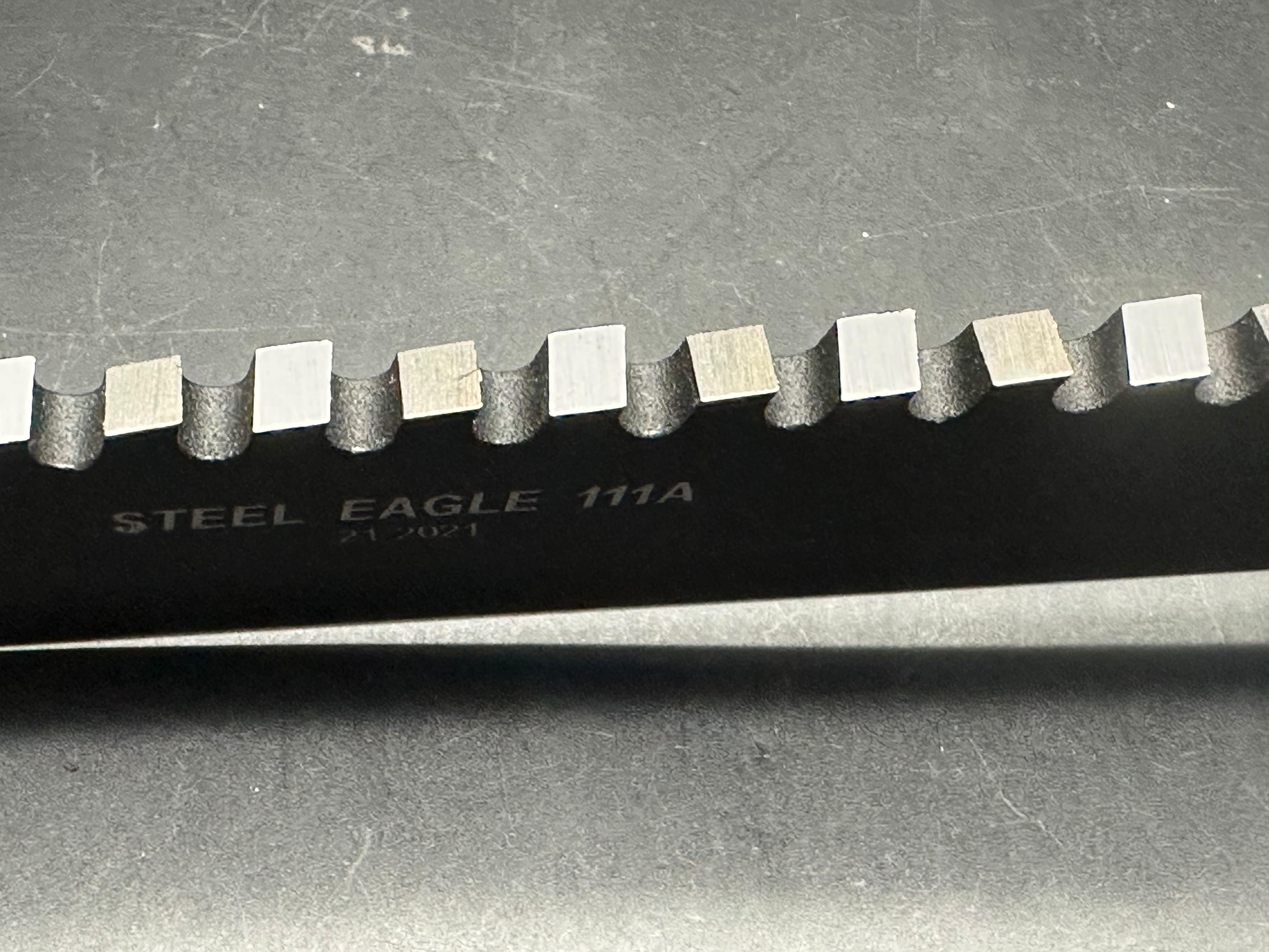 Topps 111A Steel Eagle Fixed 11-1/2" 1095 Carbon Tanto Blade, Micarta Handles