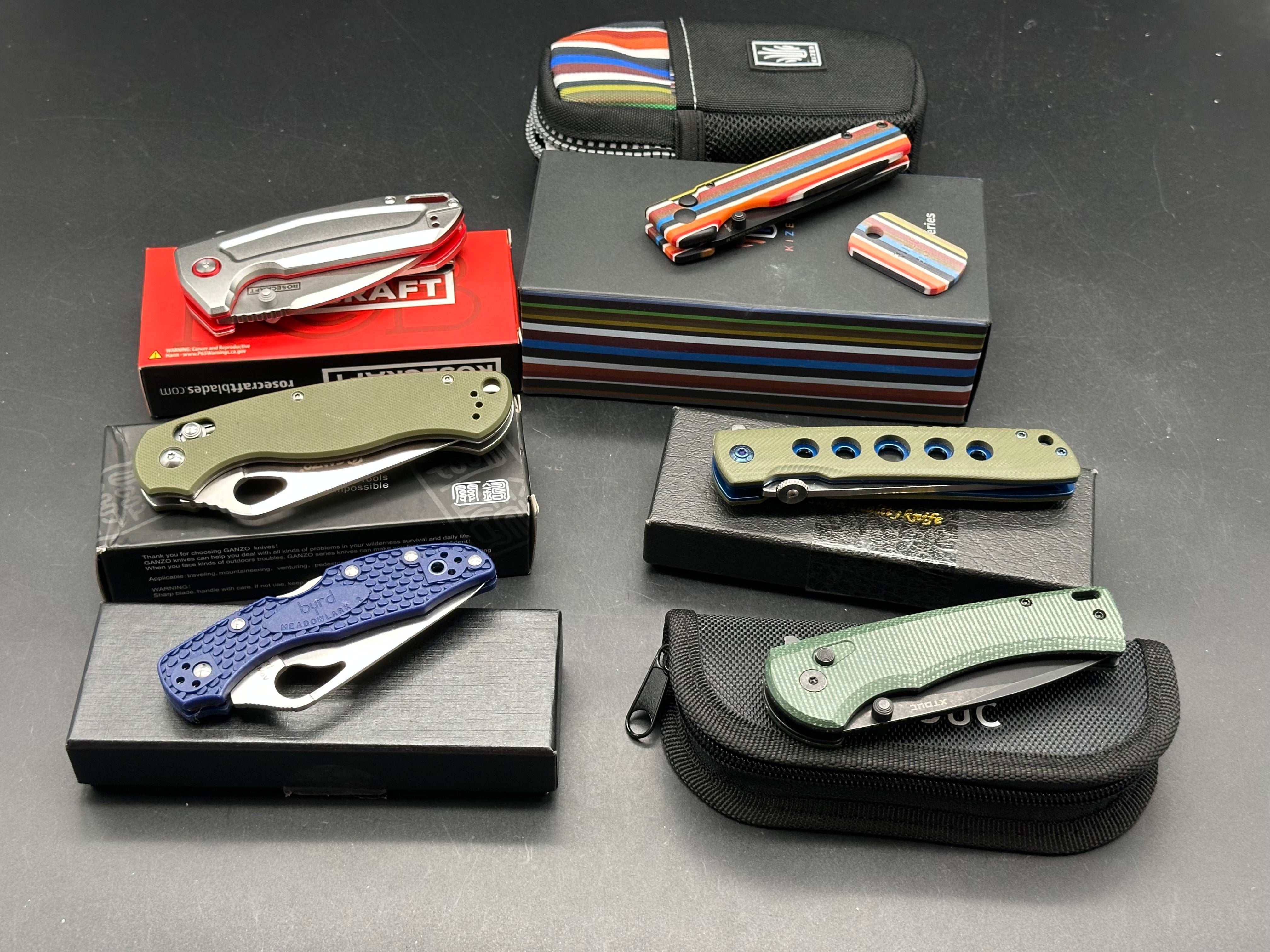 6 knife bundle / Kizer/Rosecraft/Xtouc/Eafengrow/Ganzo/Byrd