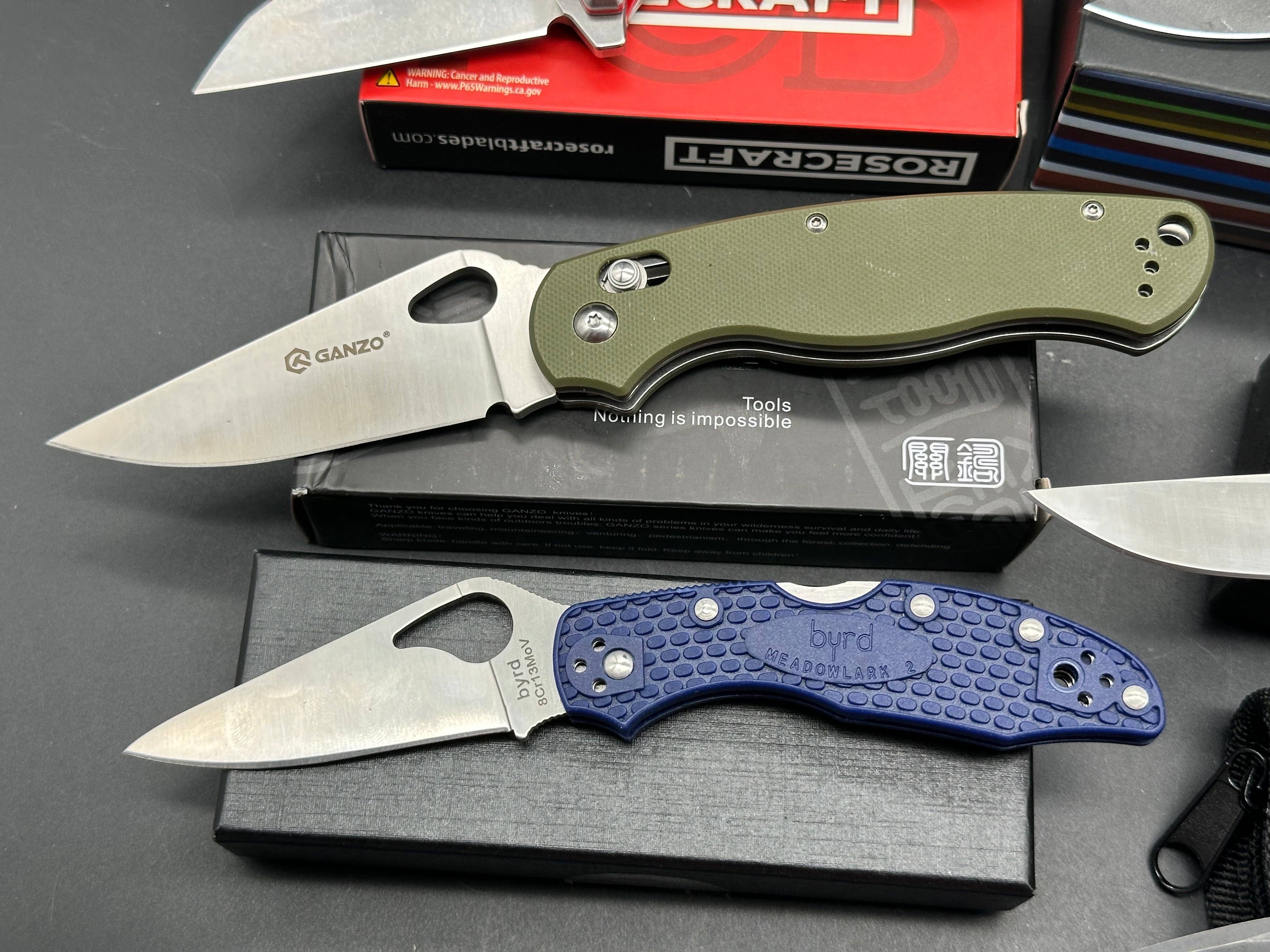 6 knife bundle / Kizer/Rosecraft/Xtouc/Eafengrow/Ganzo/Byrd