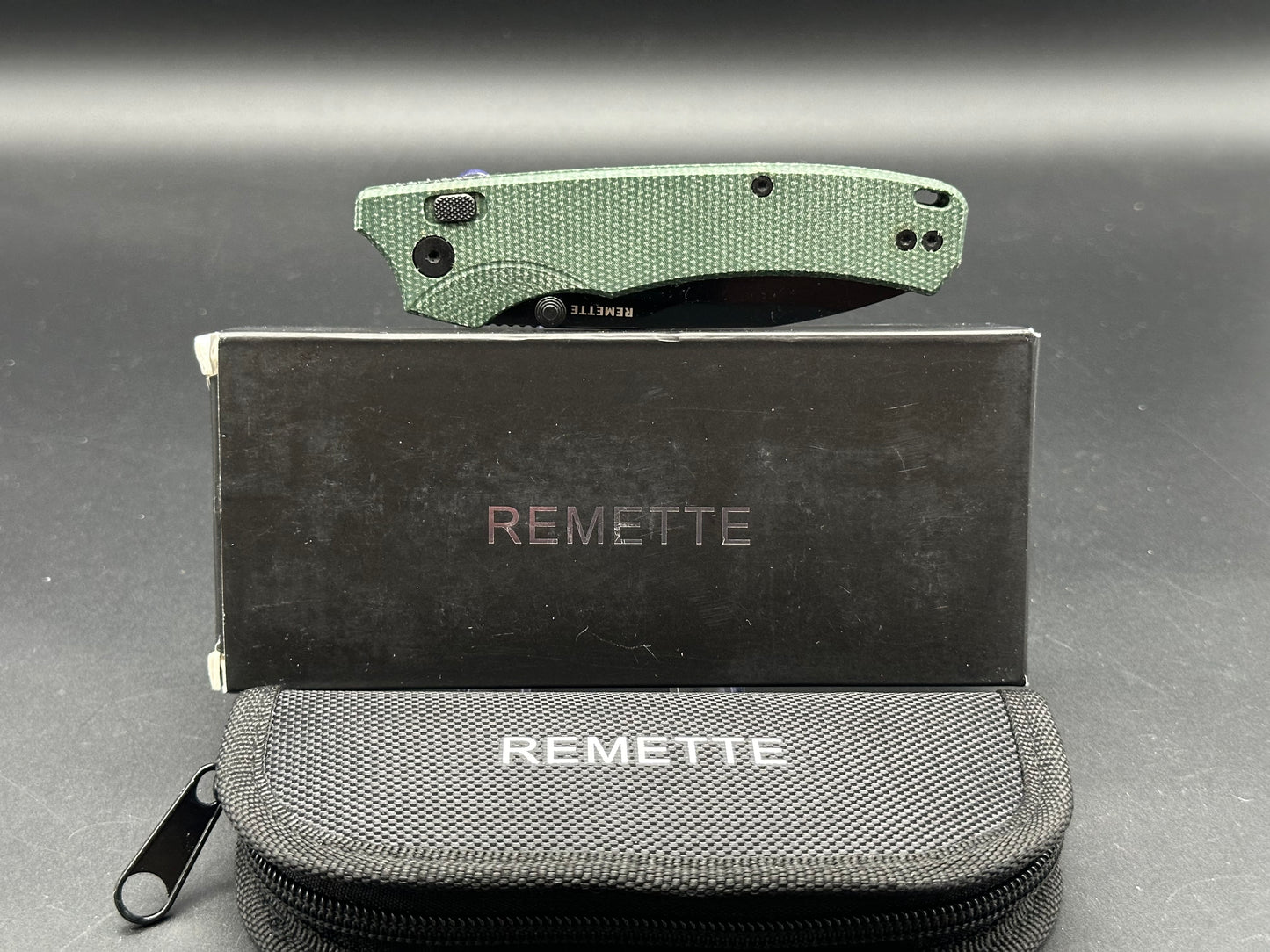 REMETTE Pocket Knife WD107 Series,Button Lock Pocket Knife,Sharp 14C28N Blade,Reversible Pocket Clip,Durable Micarta Handle