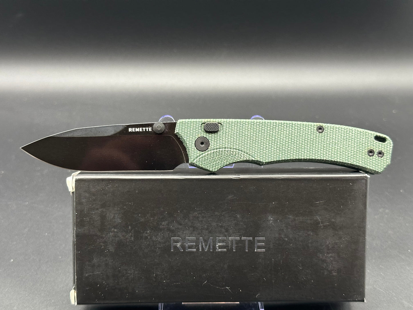 REMETTE Pocket Knife WD107 Series,Button Lock Pocket Knife,Sharp 14C28N Blade,Reversible Pocket Clip,Durable Micarta Handle