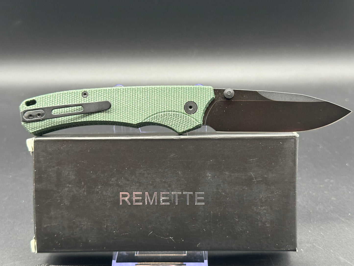 REMETTE Pocket Knife WD107 Series,Button Lock Pocket Knife,Sharp 14C28N Blade,Reversible Pocket Clip,Durable Micarta Handle