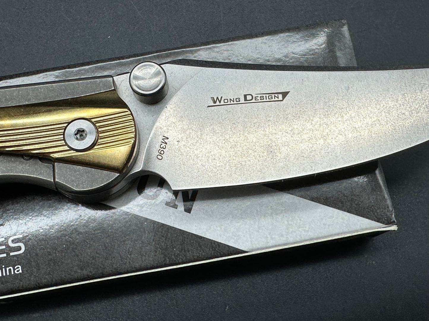 Twosun TS283-M390 M390 Titanium Brass Ball Bearing Folder Knife