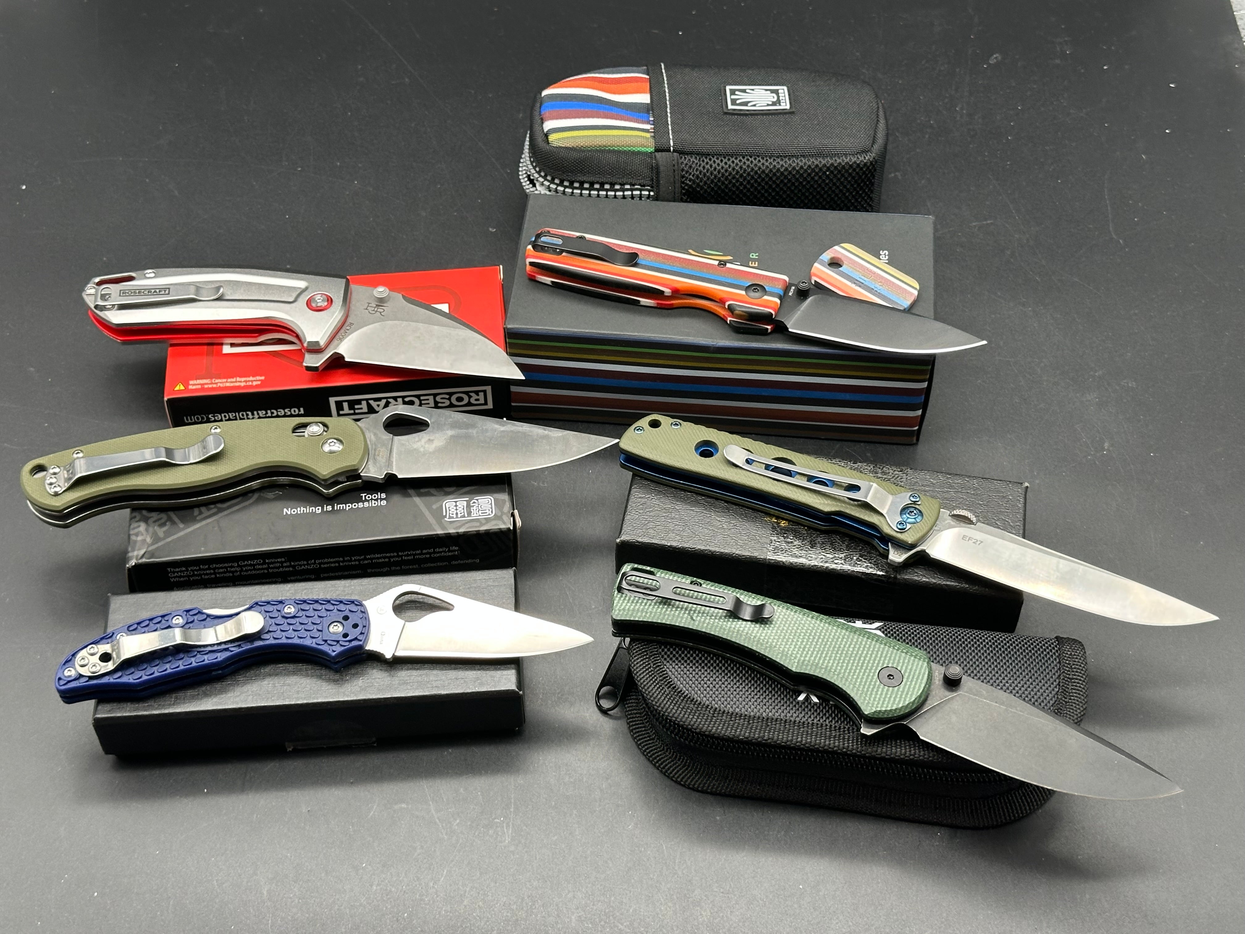 6 knife bundle / Kizer/Rosecraft/Xtouc/Eafengrow/Ganzo/Byrd