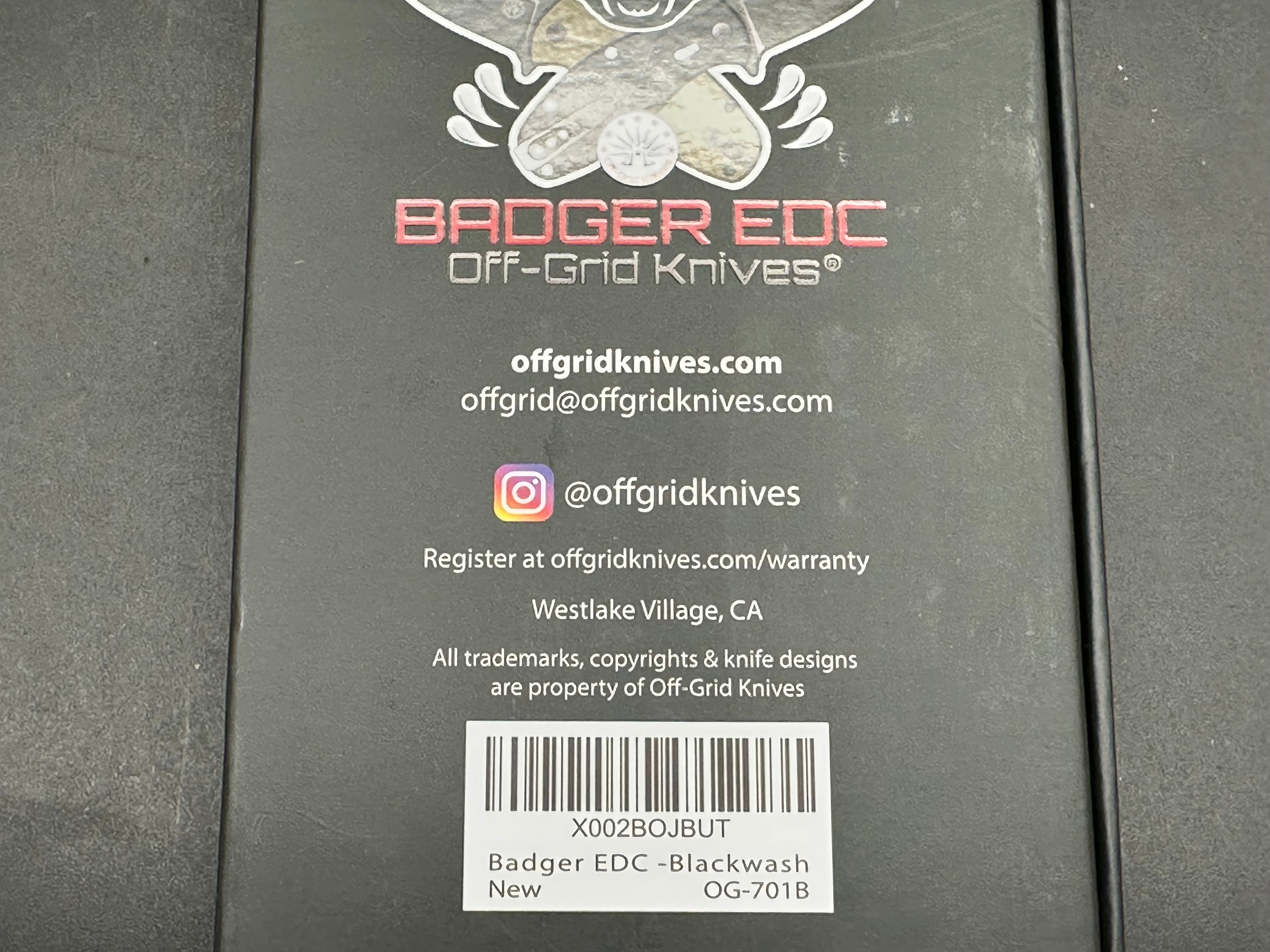 Off Grid Badger G10 handle w/D2 blade