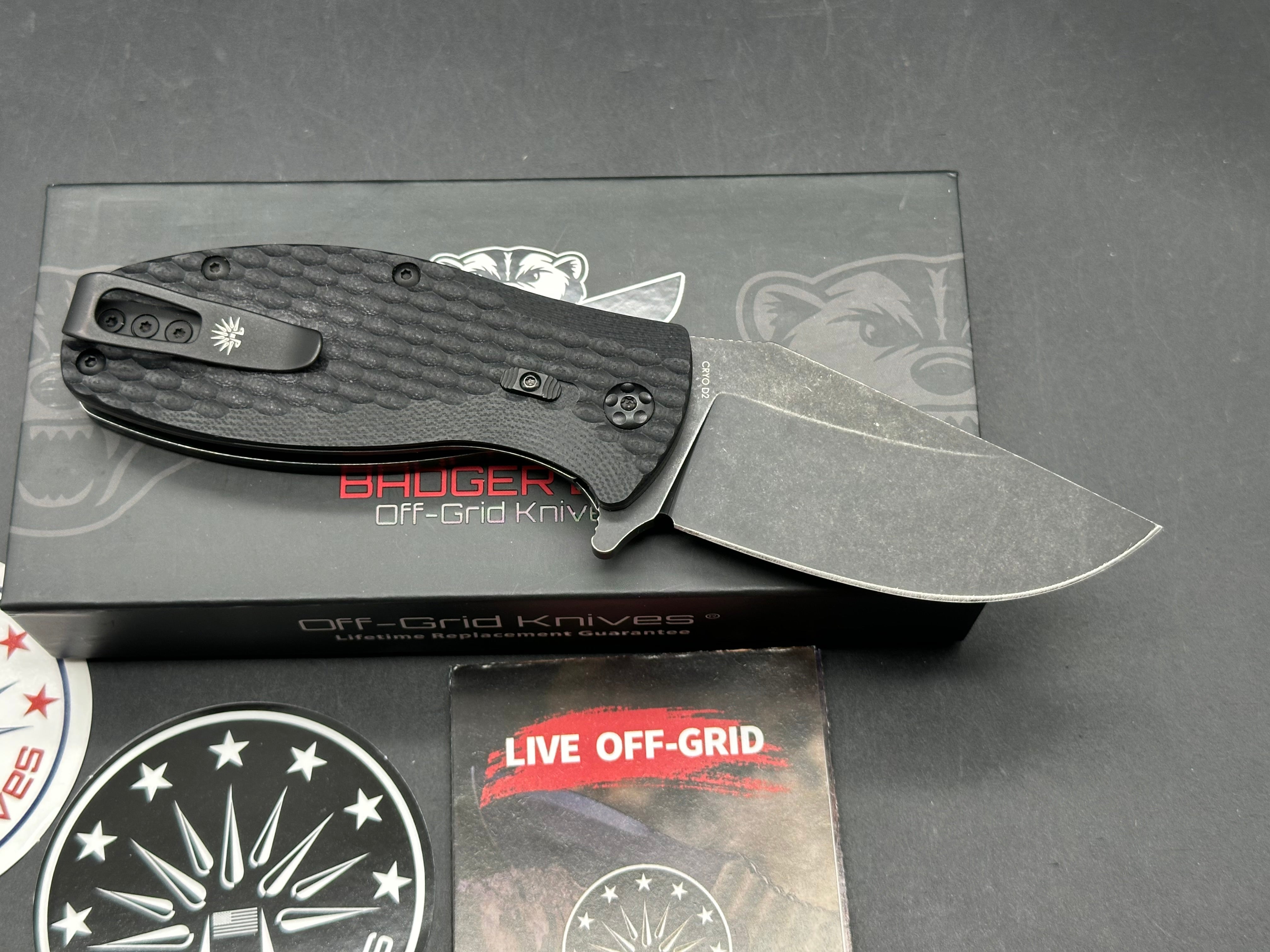 Off Grid Badger G10 handle w/D2 blade