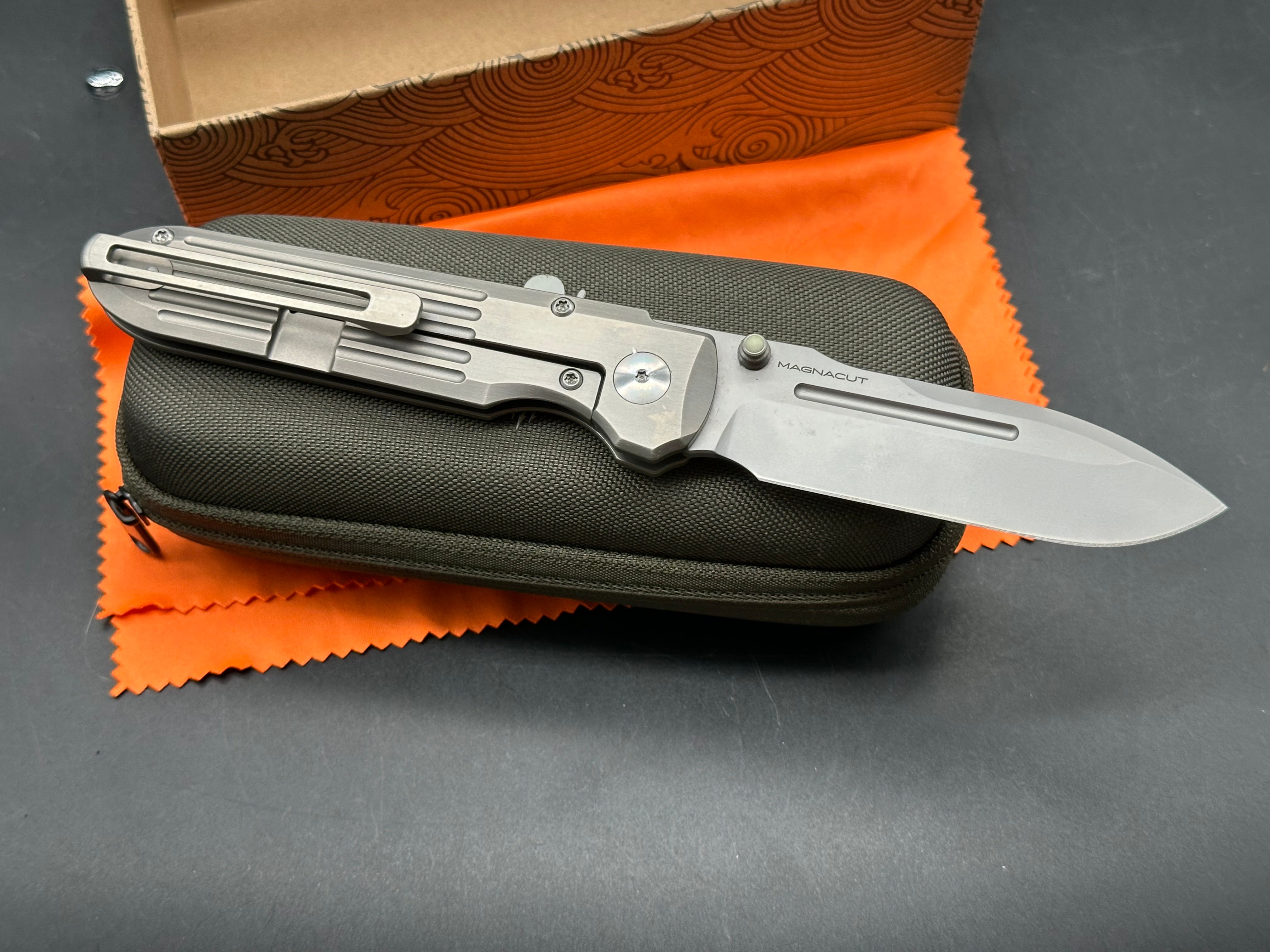 Prometheus Design Werx SPD Invictus-SP, 3.5" CPM MagnaCut Blade Titanium Scales