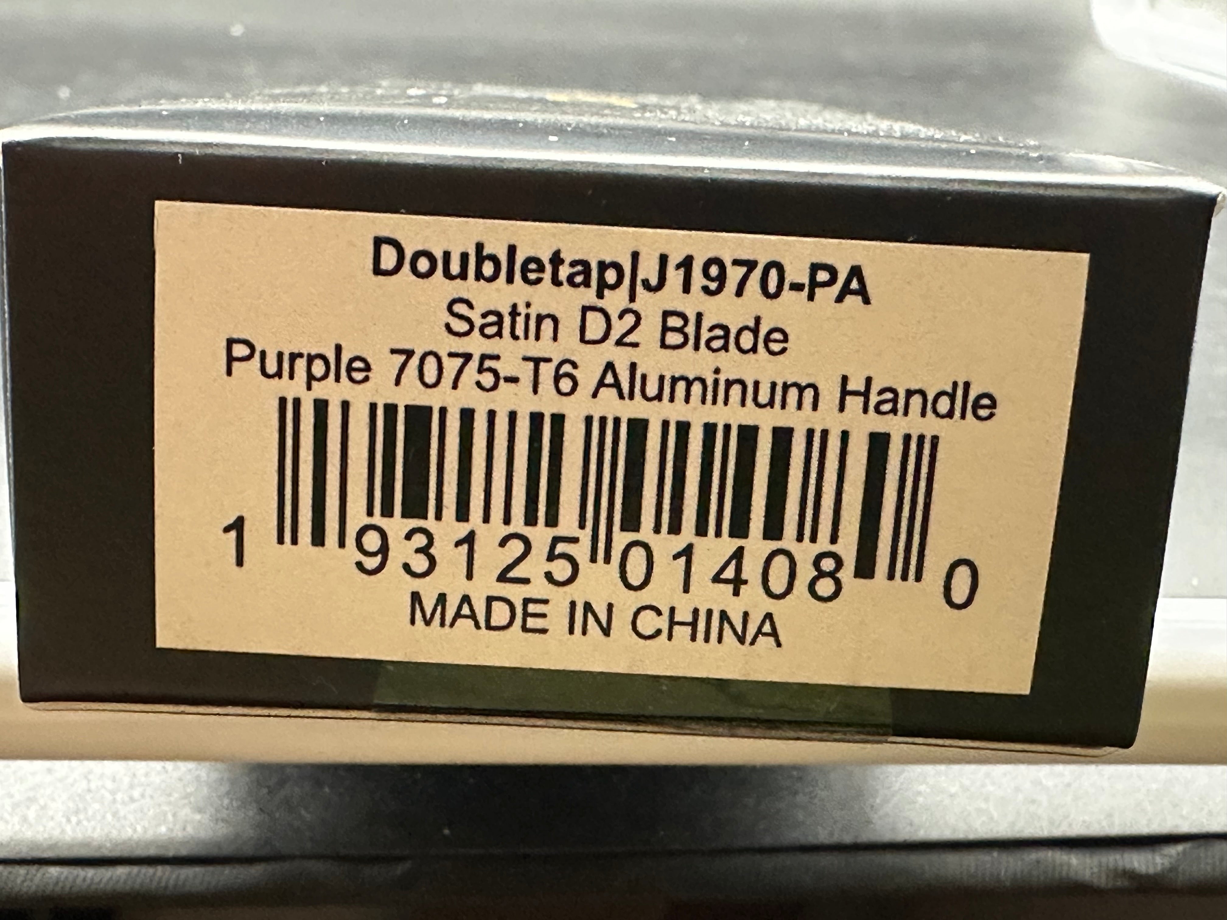 CJRB DOUBLETAP PURPLE ALUMINUM HANDLE D2 SATIN WMK EXCLUSIVE