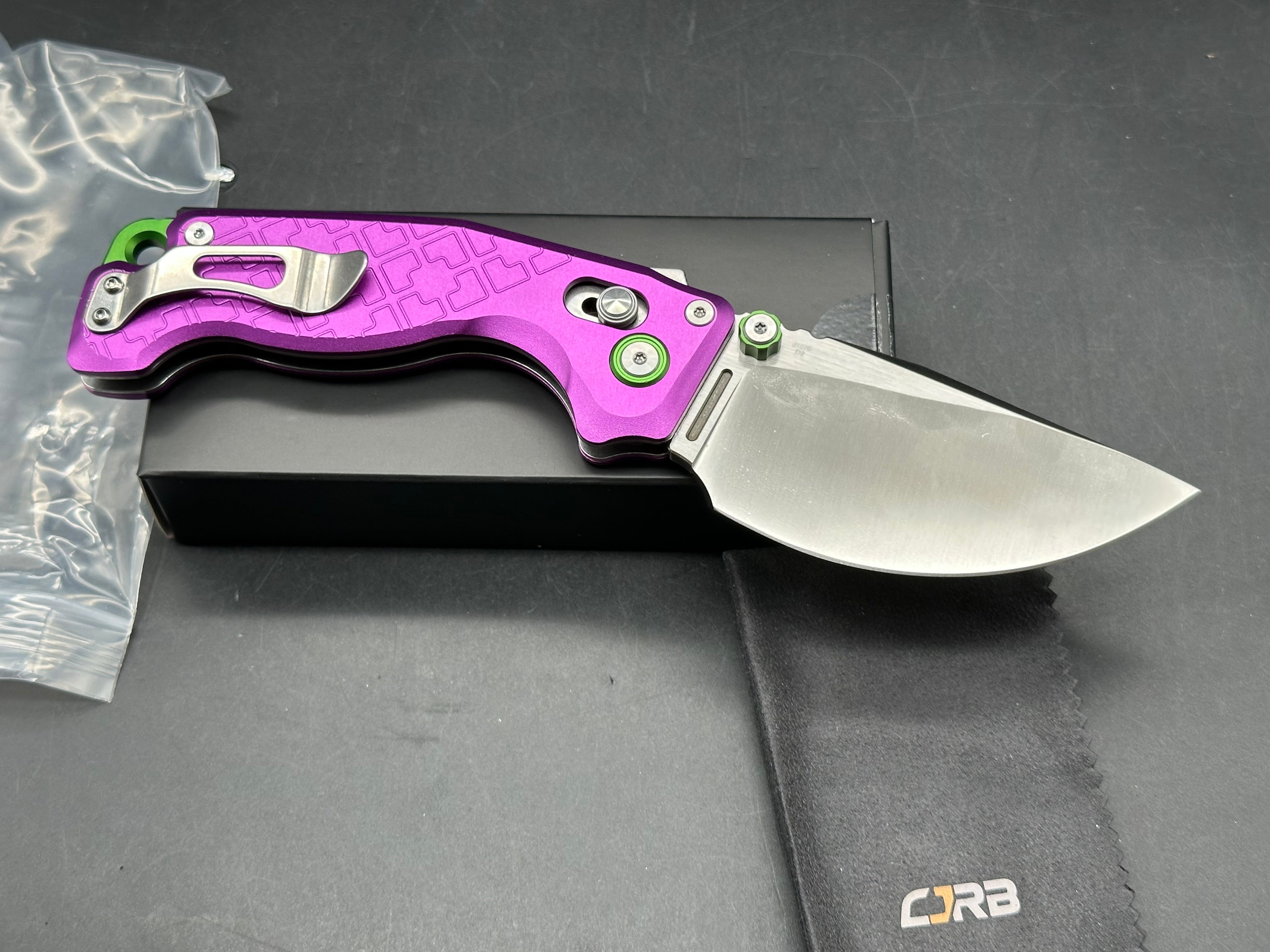 CJRB DOUBLETAP PURPLE ALUMINUM HANDLE D2 SATIN WMK EXCLUSIVE