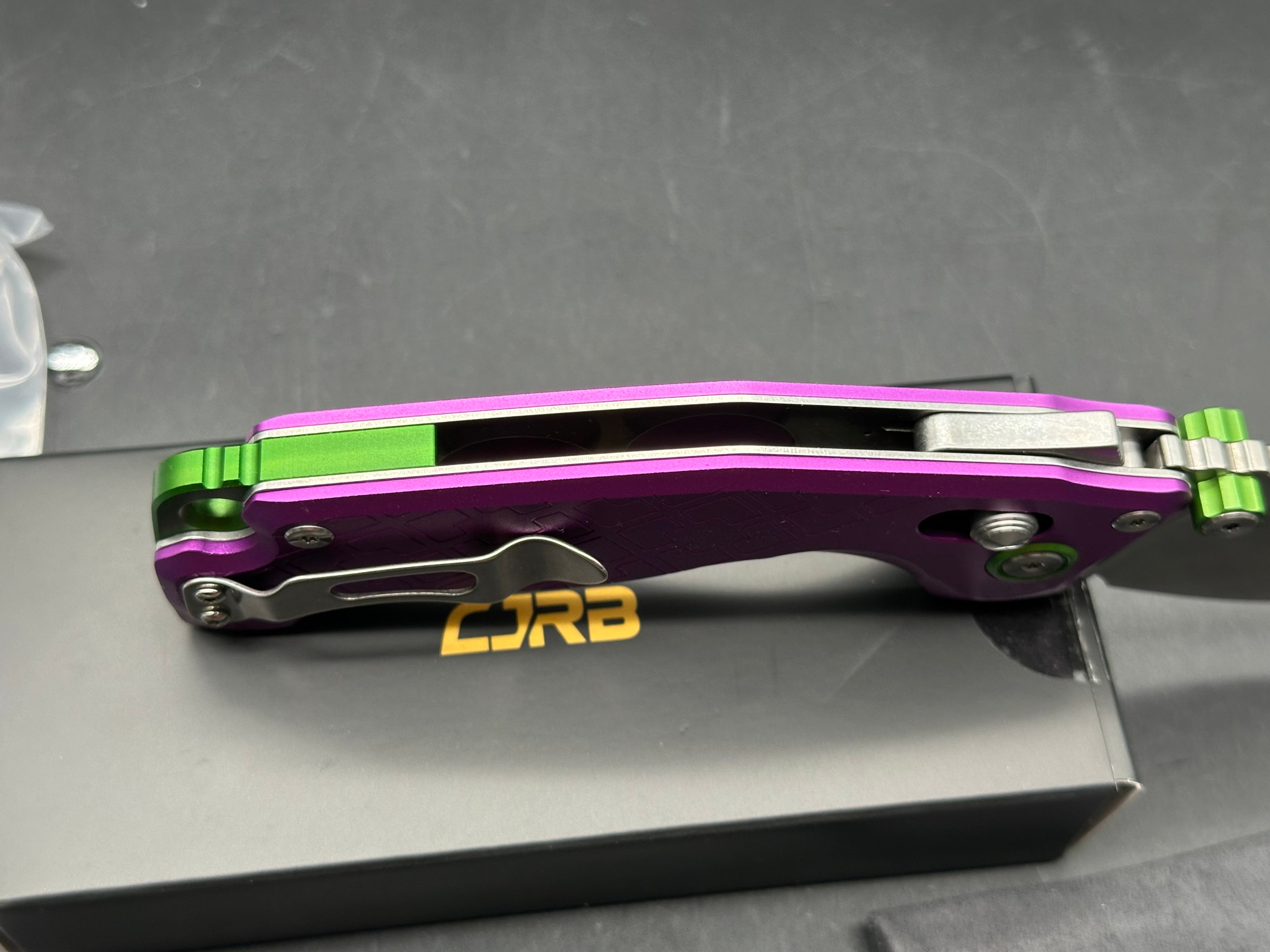 CJRB DOUBLETAP PURPLE ALUMINUM HANDLE D2 SATIN WMK EXCLUSIVE