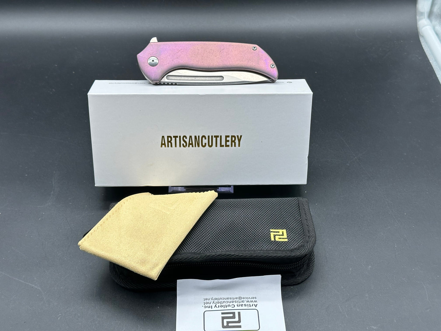 Artisan Trux Frame Lock Knife Purple Titanium (3.61" Stonewash S35VN)