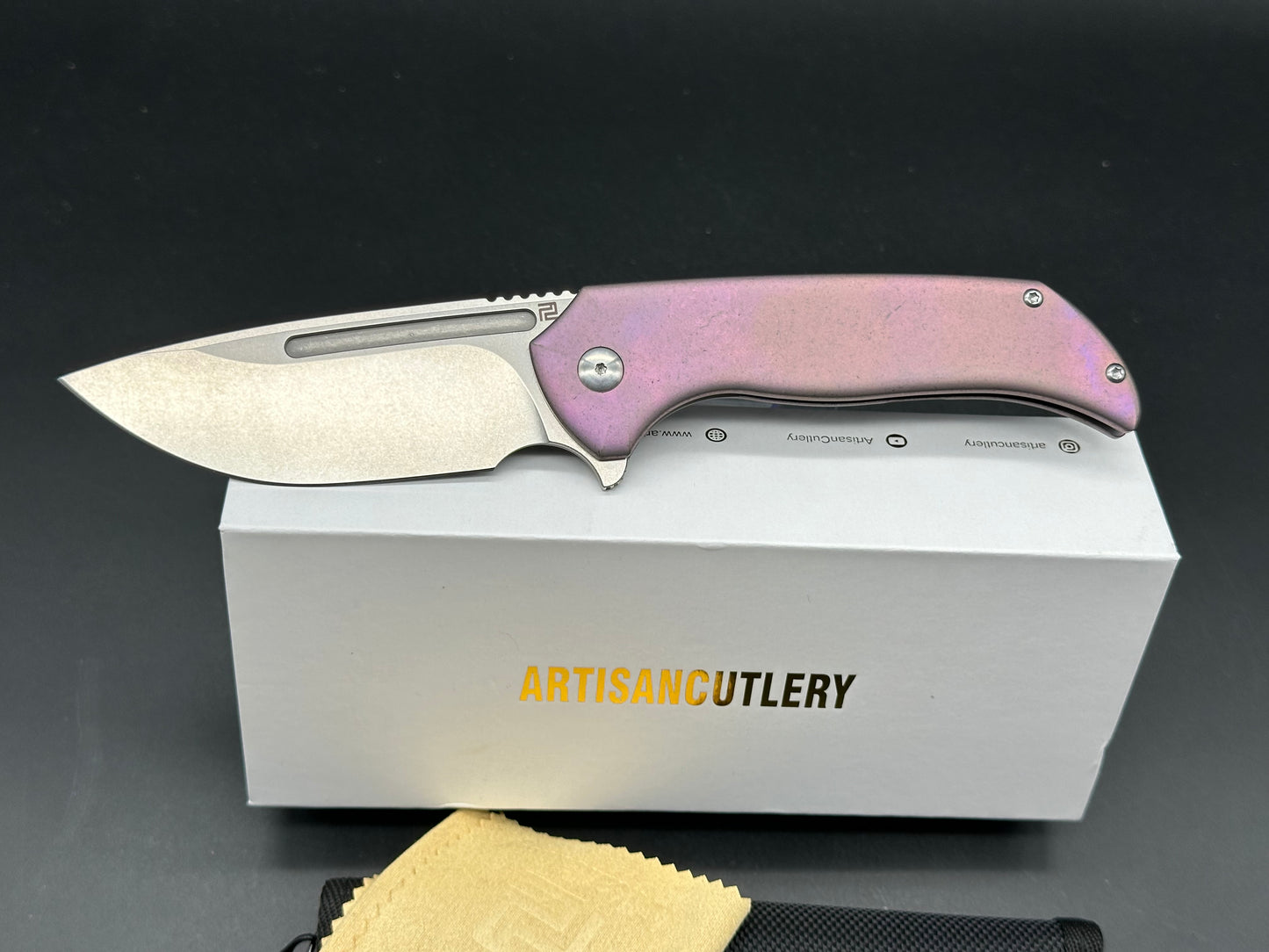 Artisan Trux Frame Lock Knife Purple Titanium (3.61" Stonewash S35VN)