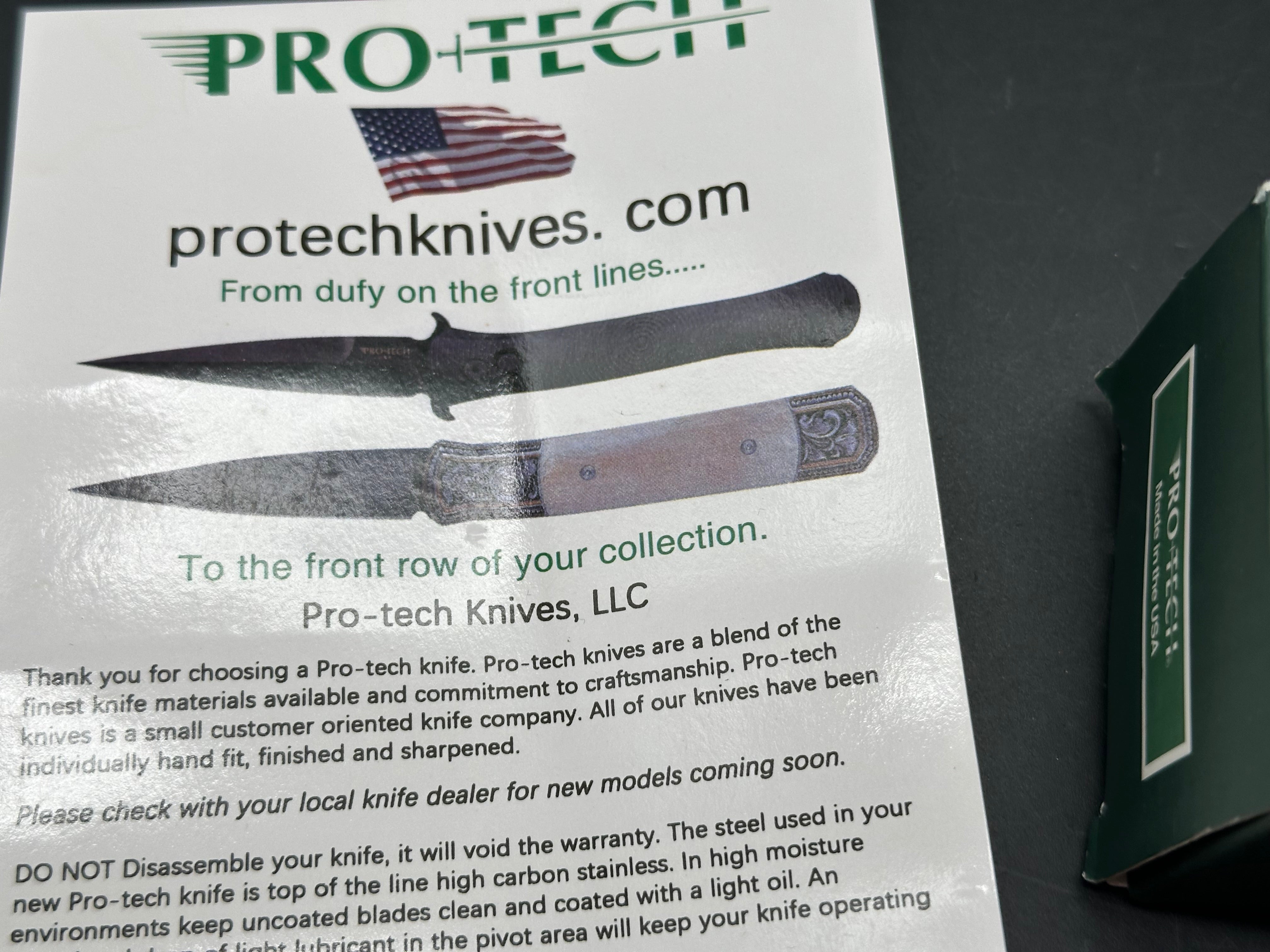 ProTech Emerson CQC-7 Punisher Tanto Automatic Knife (3.25" Black)