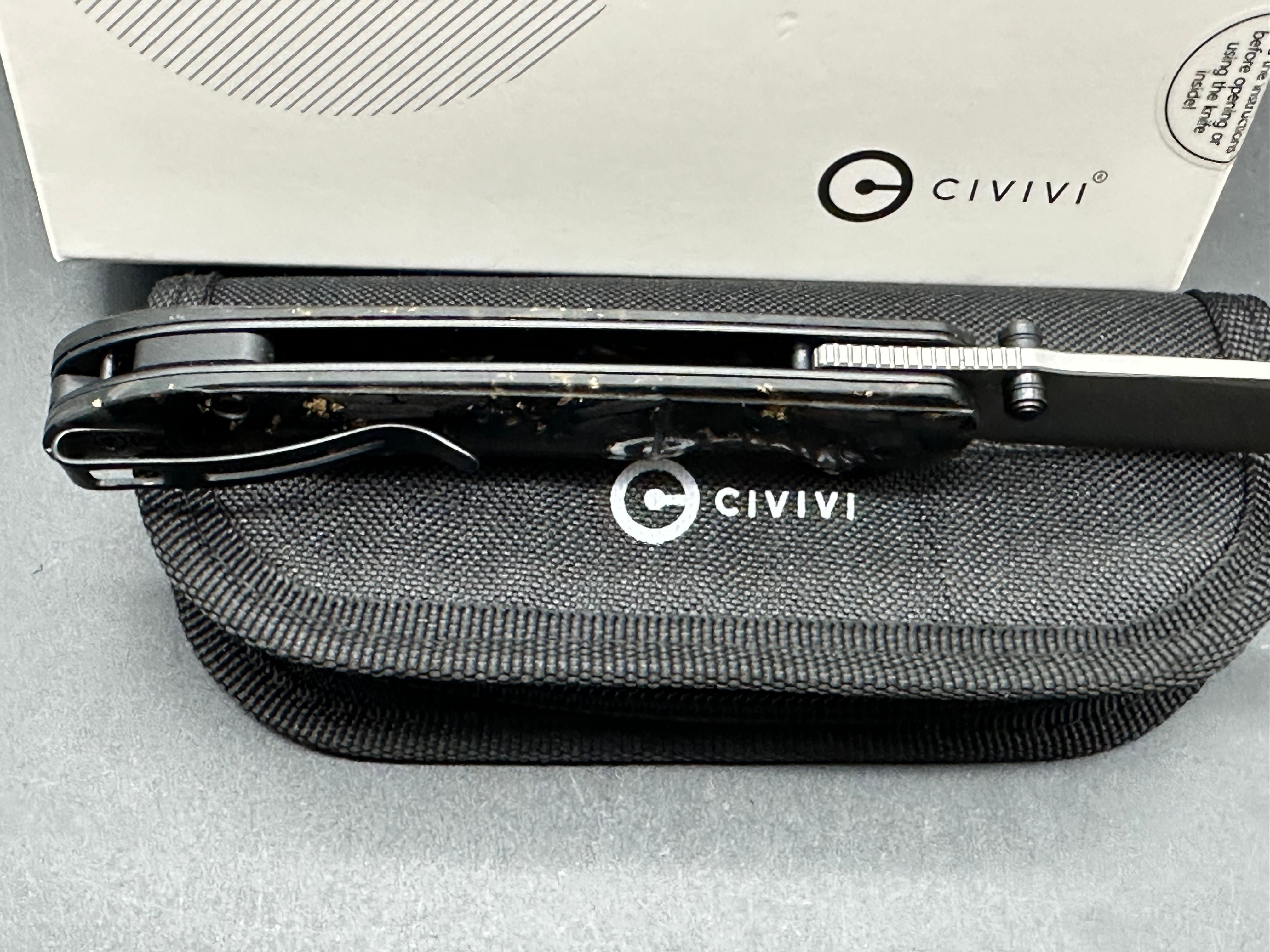 CIVIVI IMPERIUM FOLDING KNIFE SHREDDED CARBON FIBER HANDLE NITRO-V DROP