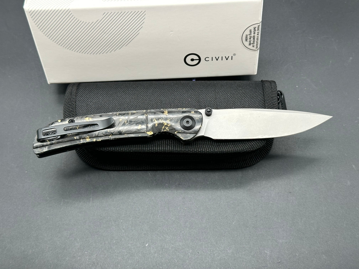 CIVIVI IMPERIUM FOLDING KNIFE SHREDDED CARBON FIBER HANDLE NITRO-V DROP