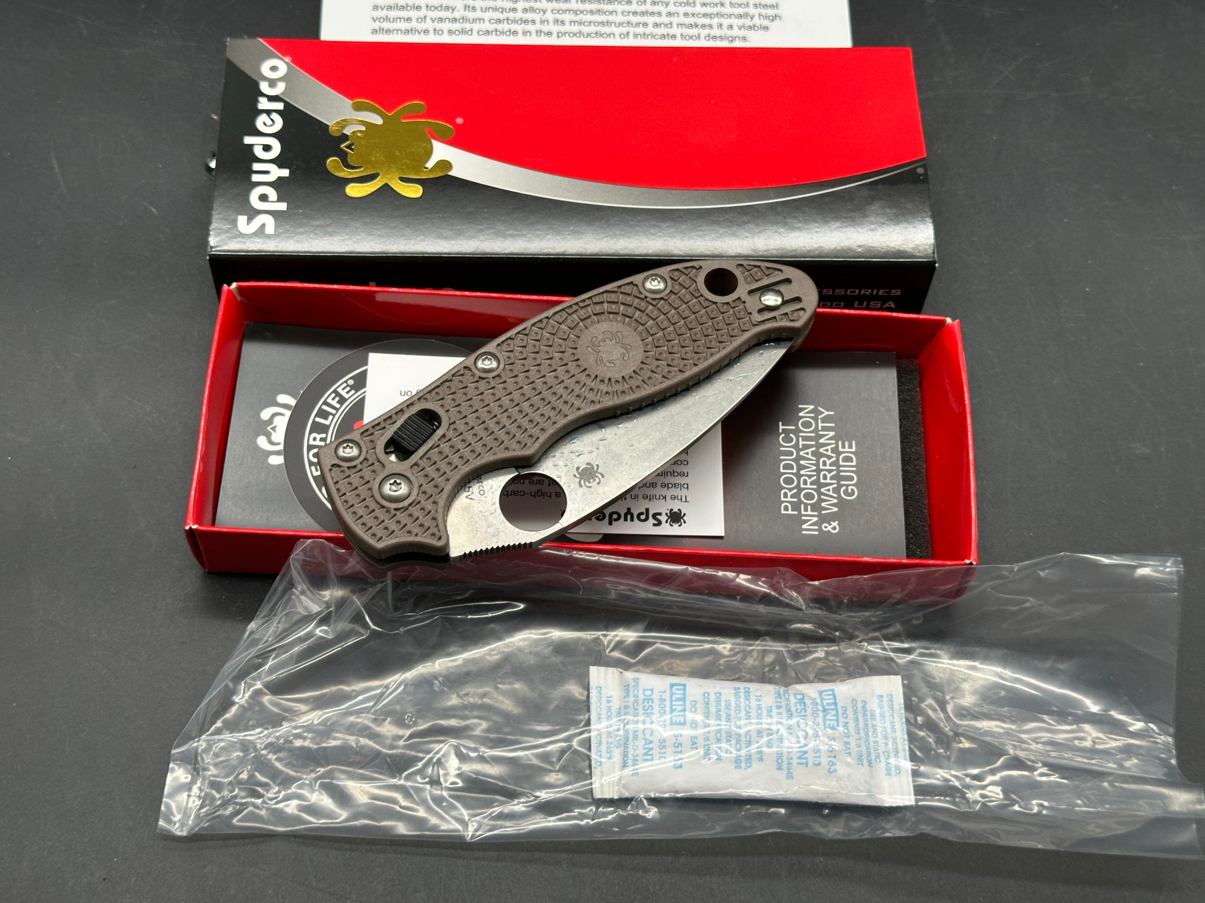 Spyderco Manix 2 Lightweight C101PBN15V2 - Brown FRN - CPM 15V Blade - Sprint Run