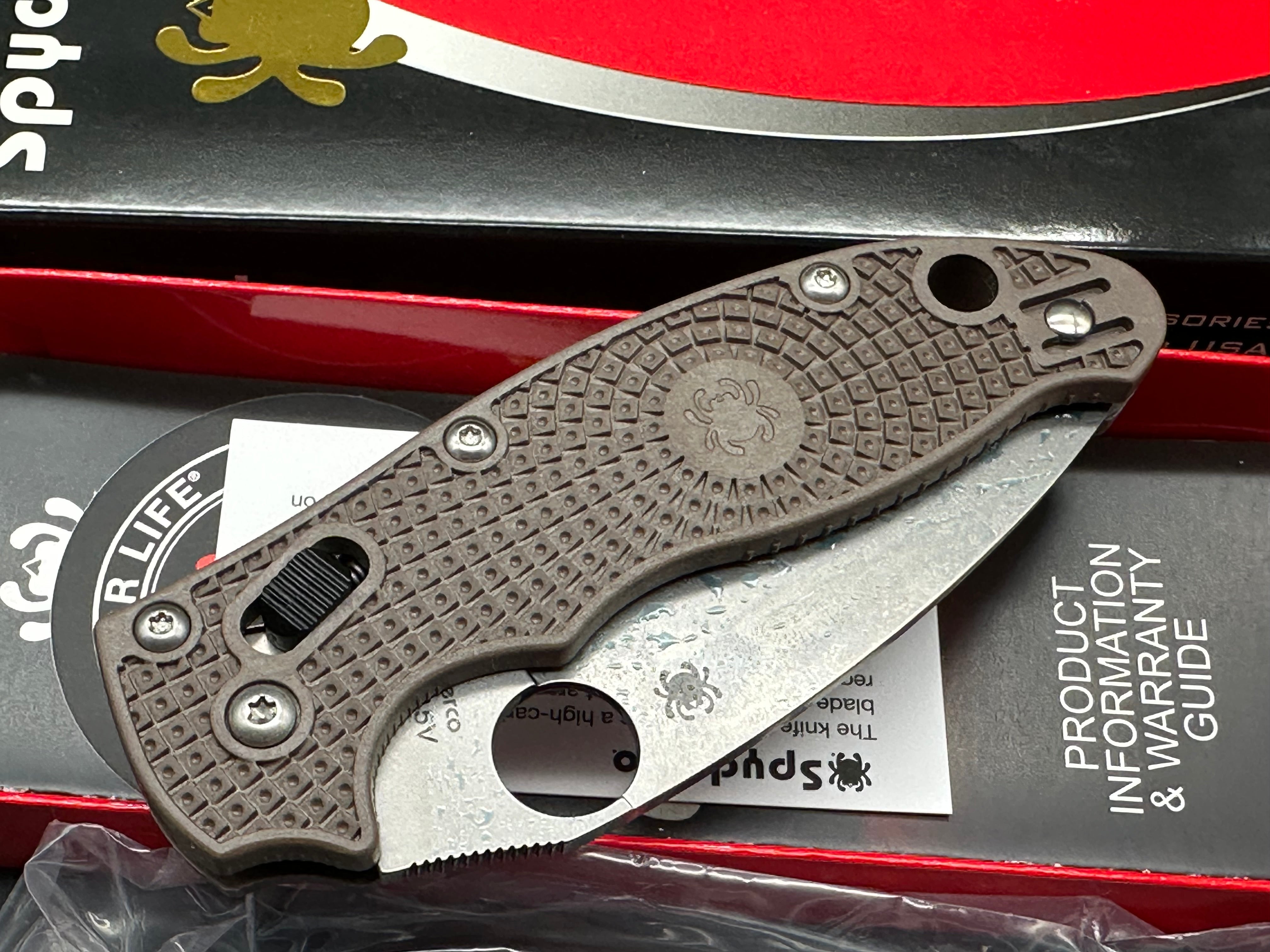 Spyderco Manix 2 Lightweight C101PBN15V2 - Brown FRN - CPM 15V Blade - Sprint Run