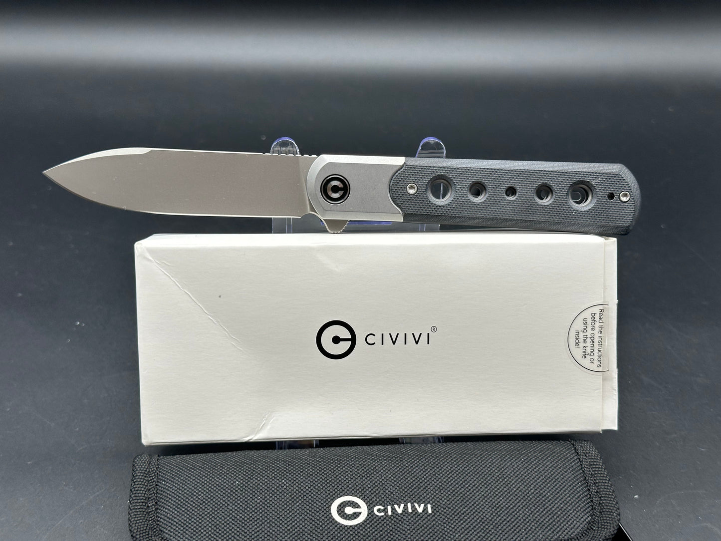 CIVIVI Banneret Frame Lock Knife Black G-10/Steel (3.7" BB)