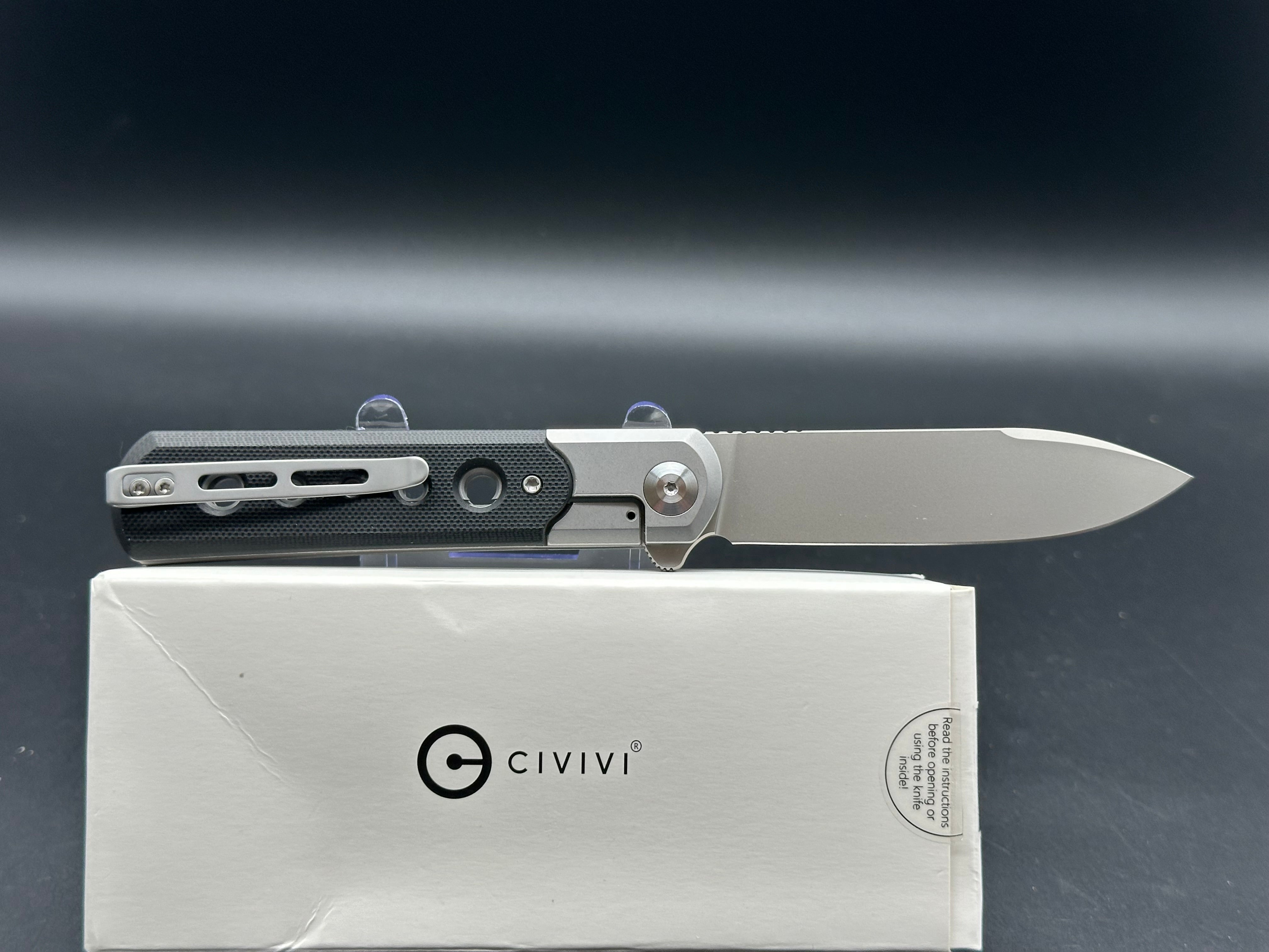 CIVIVI Banneret Frame Lock Knife Black G-10/Steel (3.7" BB)