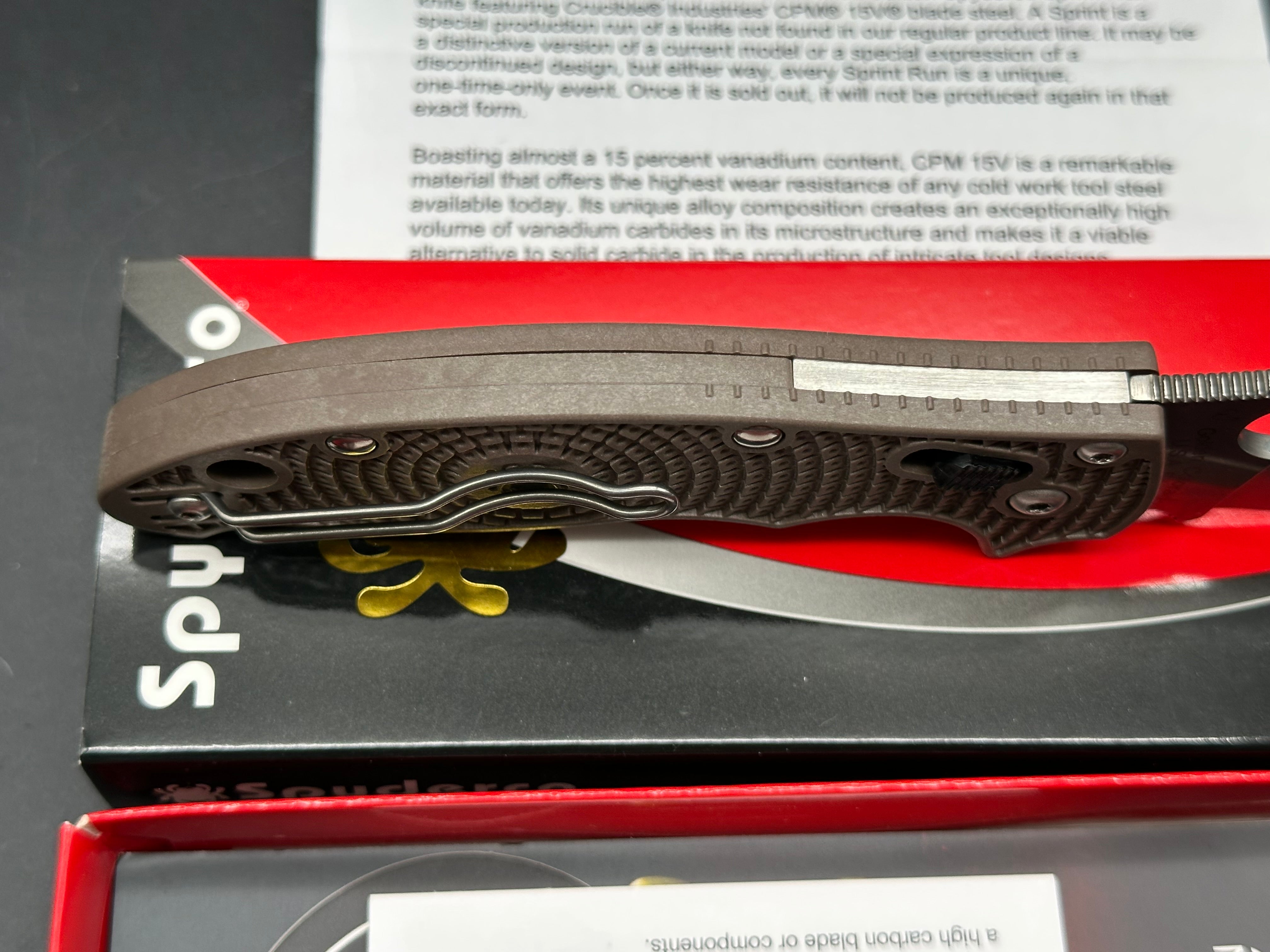 Spyderco Manix 2 Lightweight C101PBN15V2 - Brown FRN - CPM 15V Blade - Sprint Run