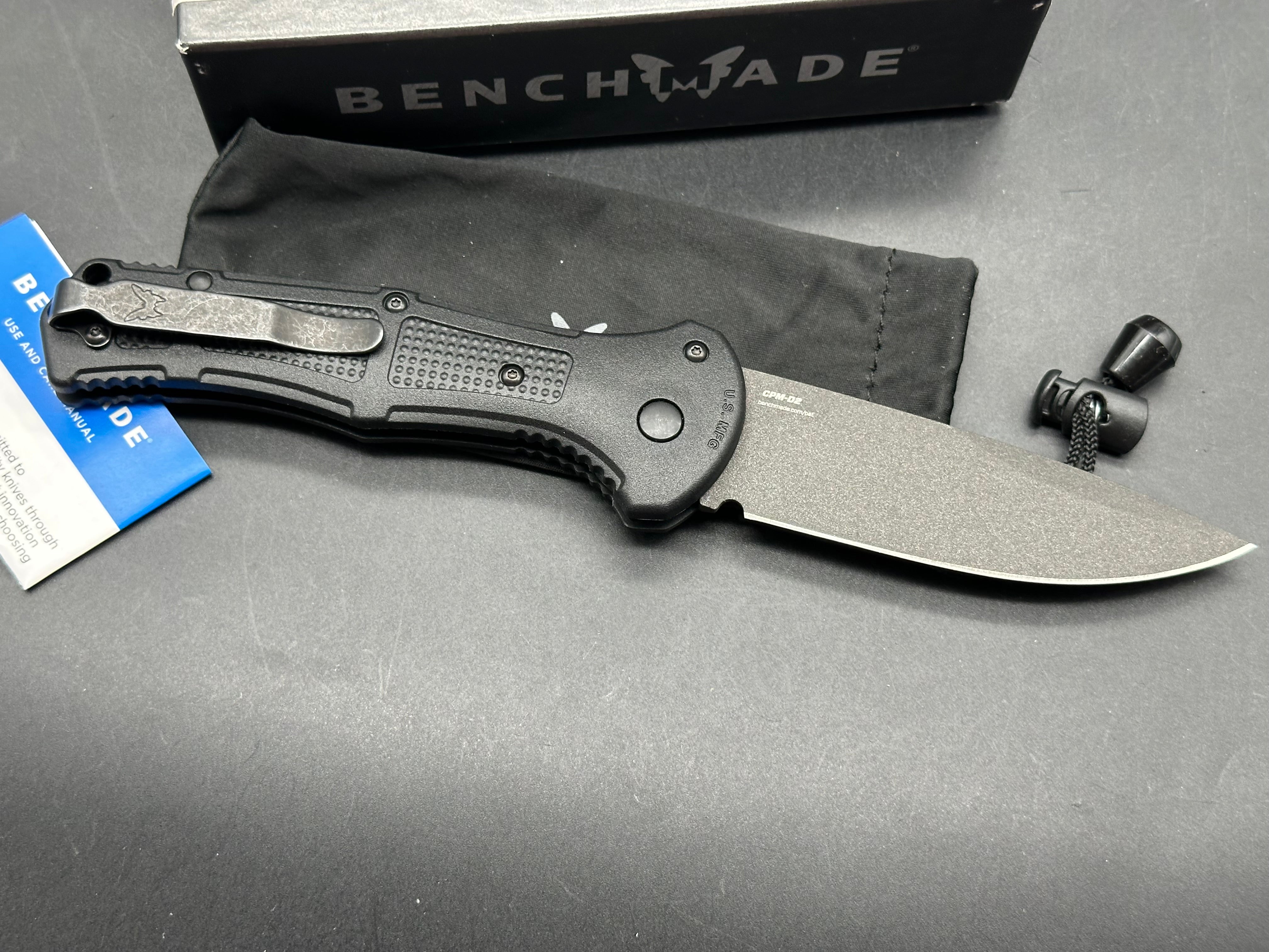 Benchmade Claymore Automatic Knife Black Grivory (3.6" Black)