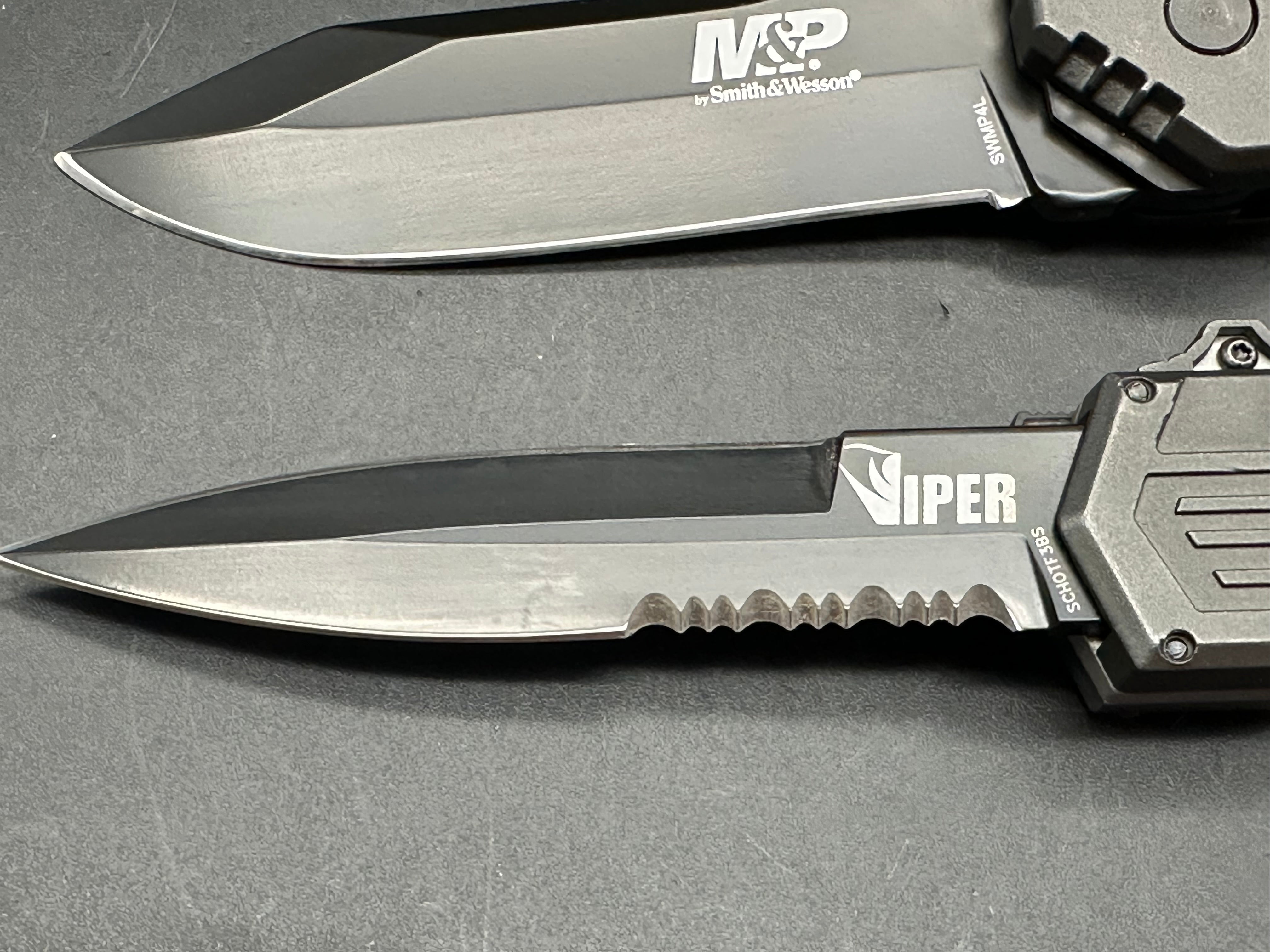 2 auto Knife combo SCHRADE VIPER AND M+P M.A.G.I.C.