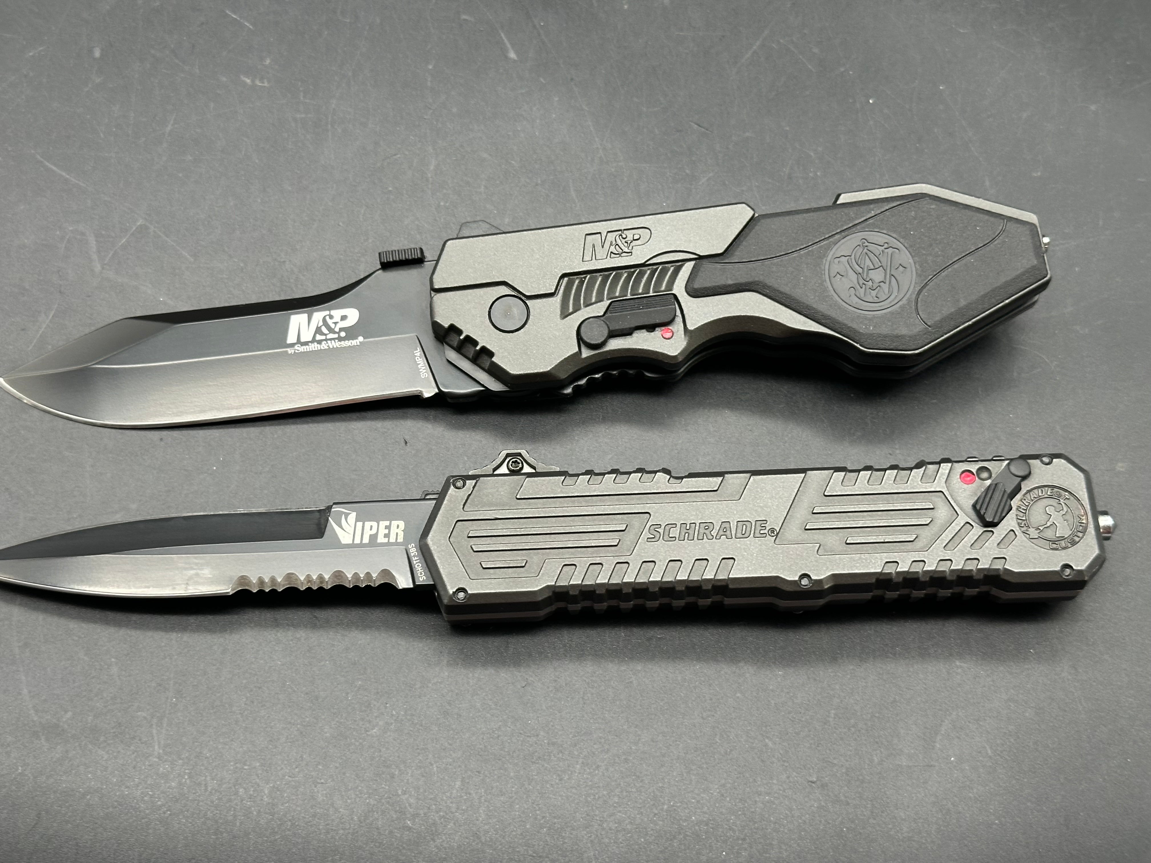 2 auto Knife combo SCHRADE VIPER AND M+P M.A.G.I.C.