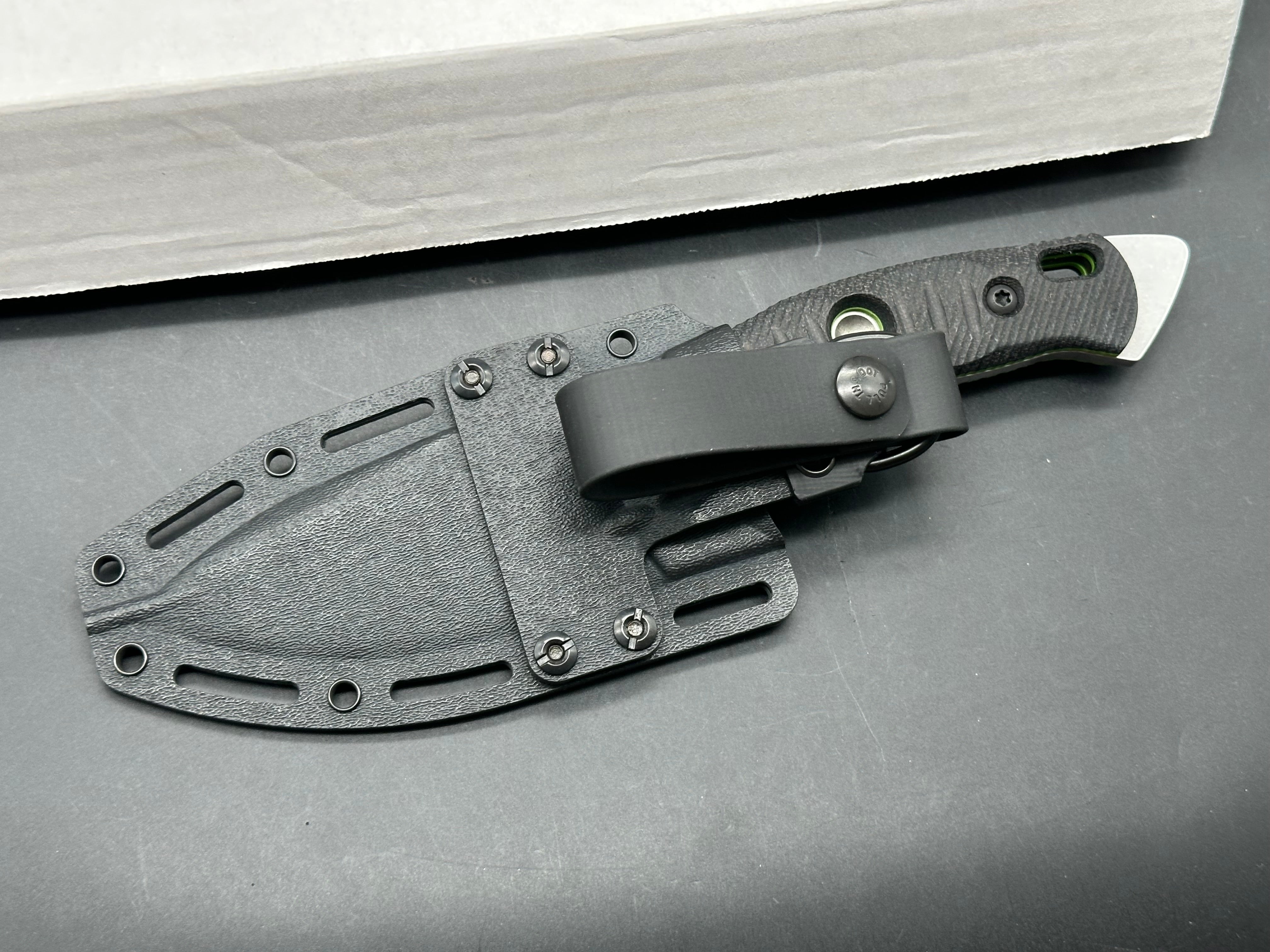 FOBOS Alaris Camp Knife Micarta w/ green G10 Liners CPM-3V