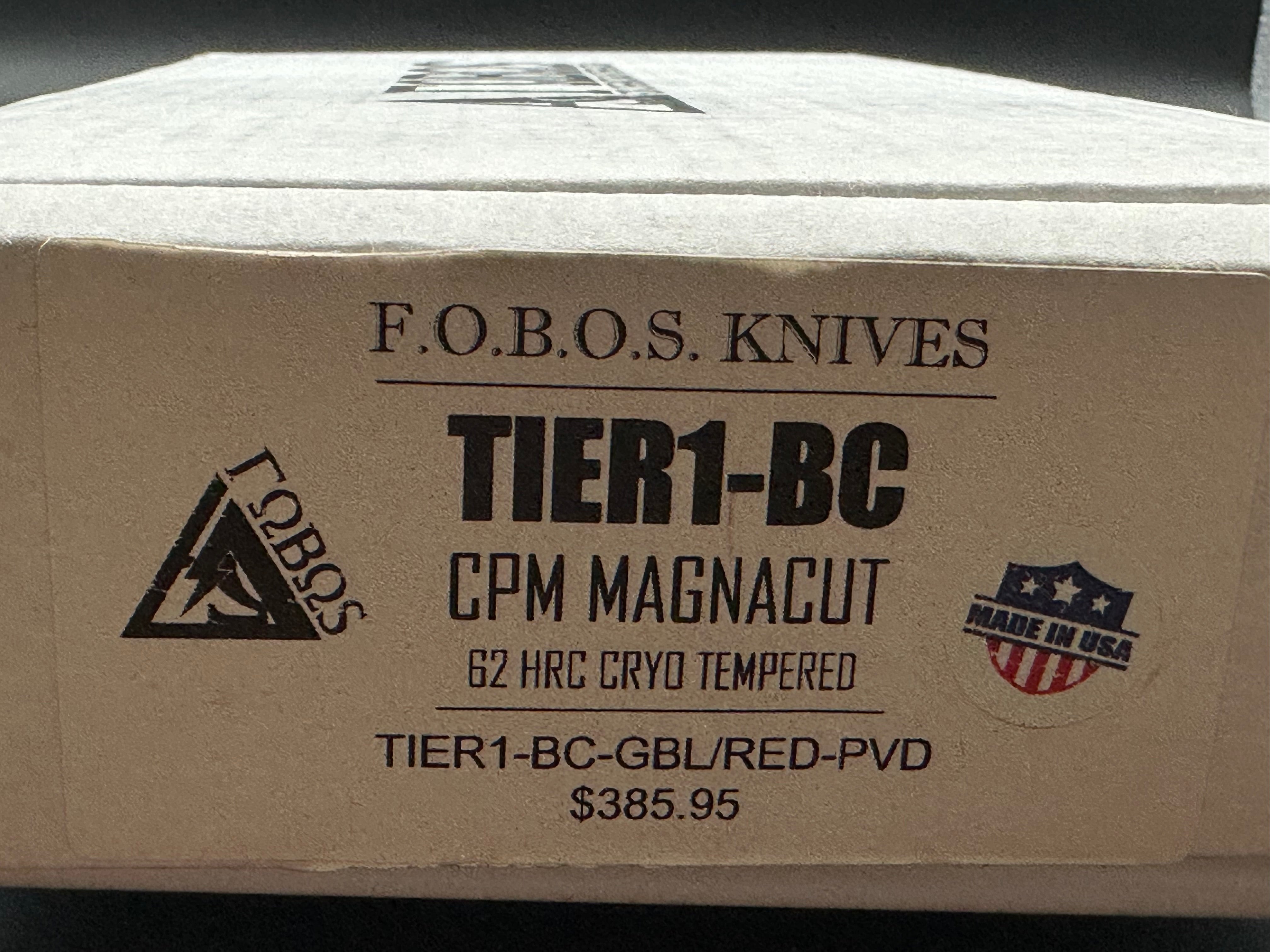 Fobos Tier1-BC Fixed Blade Knife Black Handles Magnacut