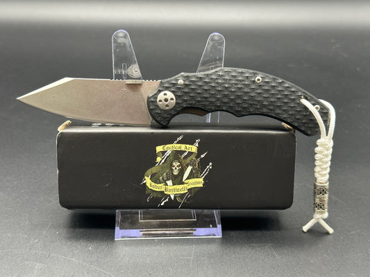 Bastinelli Creations D VIL Mini Dragotac Frame Lock Knife Black G-10