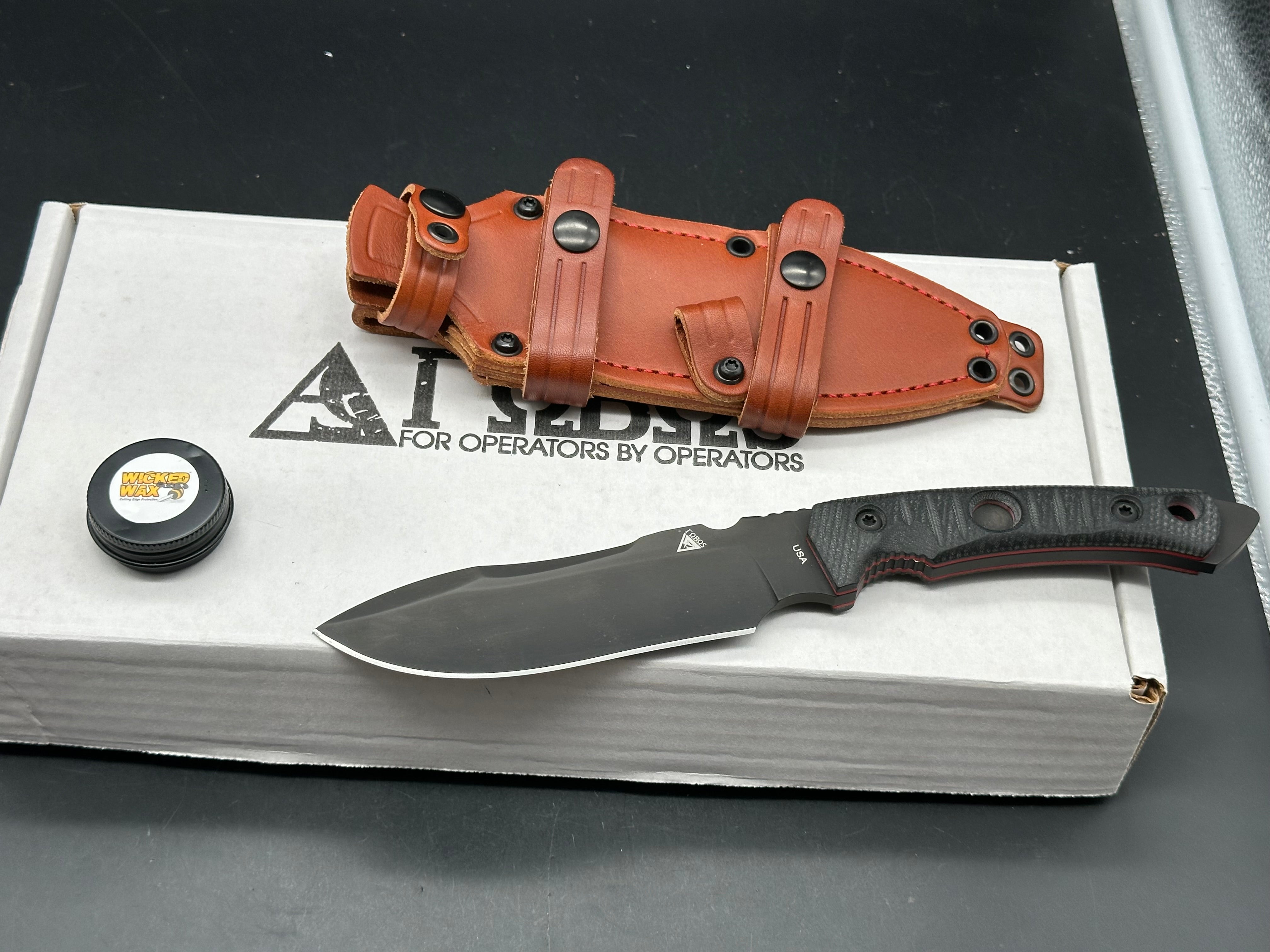 Fobos Tier1-BC Fixed Blade Knife Black Handles Magnacut