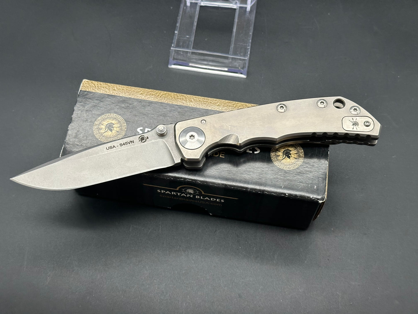 SPARTAN HARSEY FOLDER 4” blade titanium handle w/S45VN blade