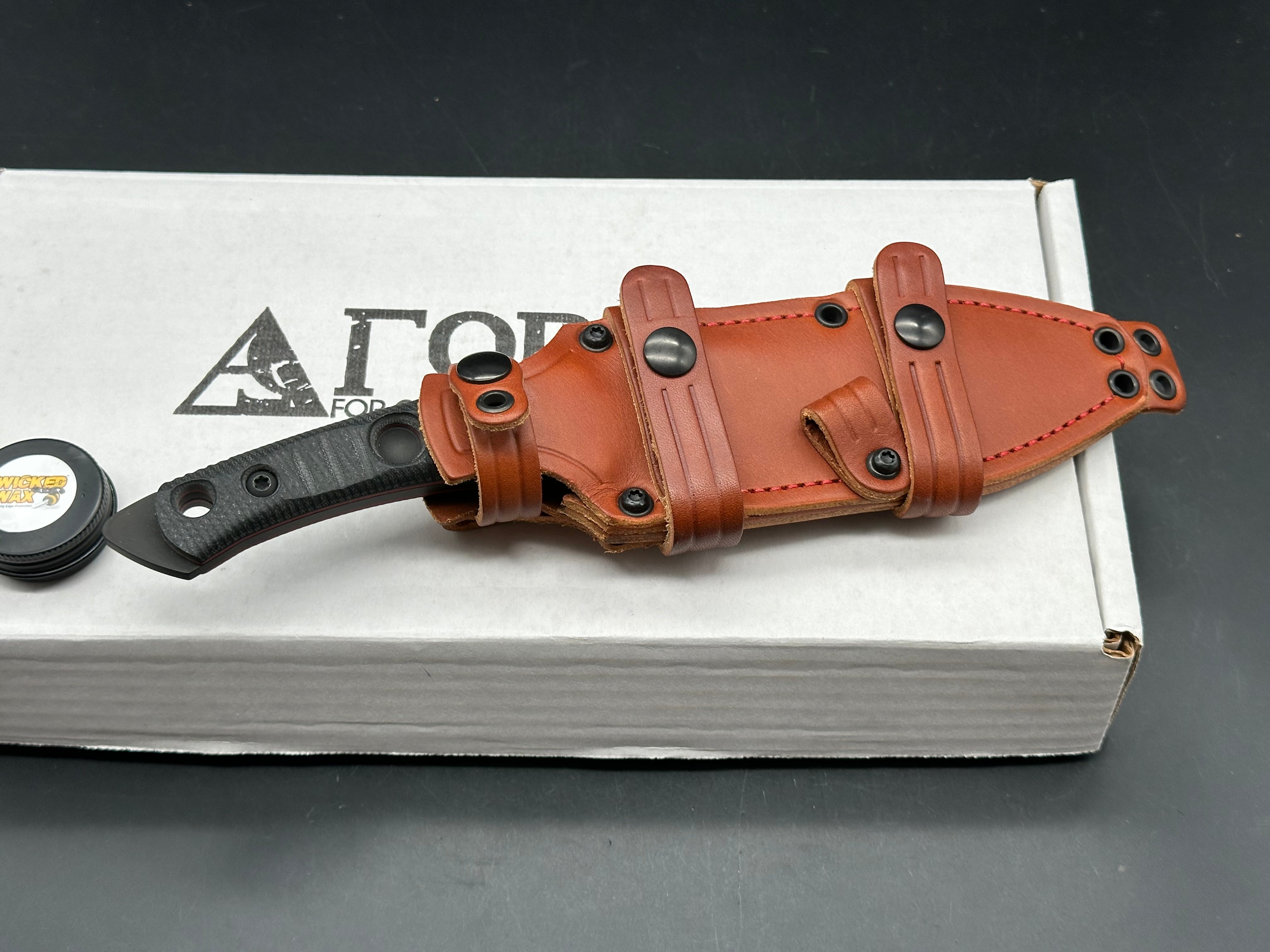 Fobos Tier1-BC Fixed Blade Knife Black Handles Magnacut