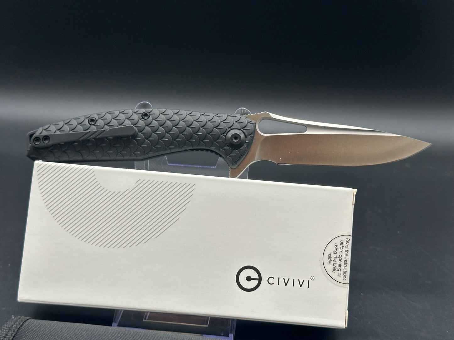 CIVIVI Wyvern Folding Flipper Knife Black FRN (3.5" Satin)