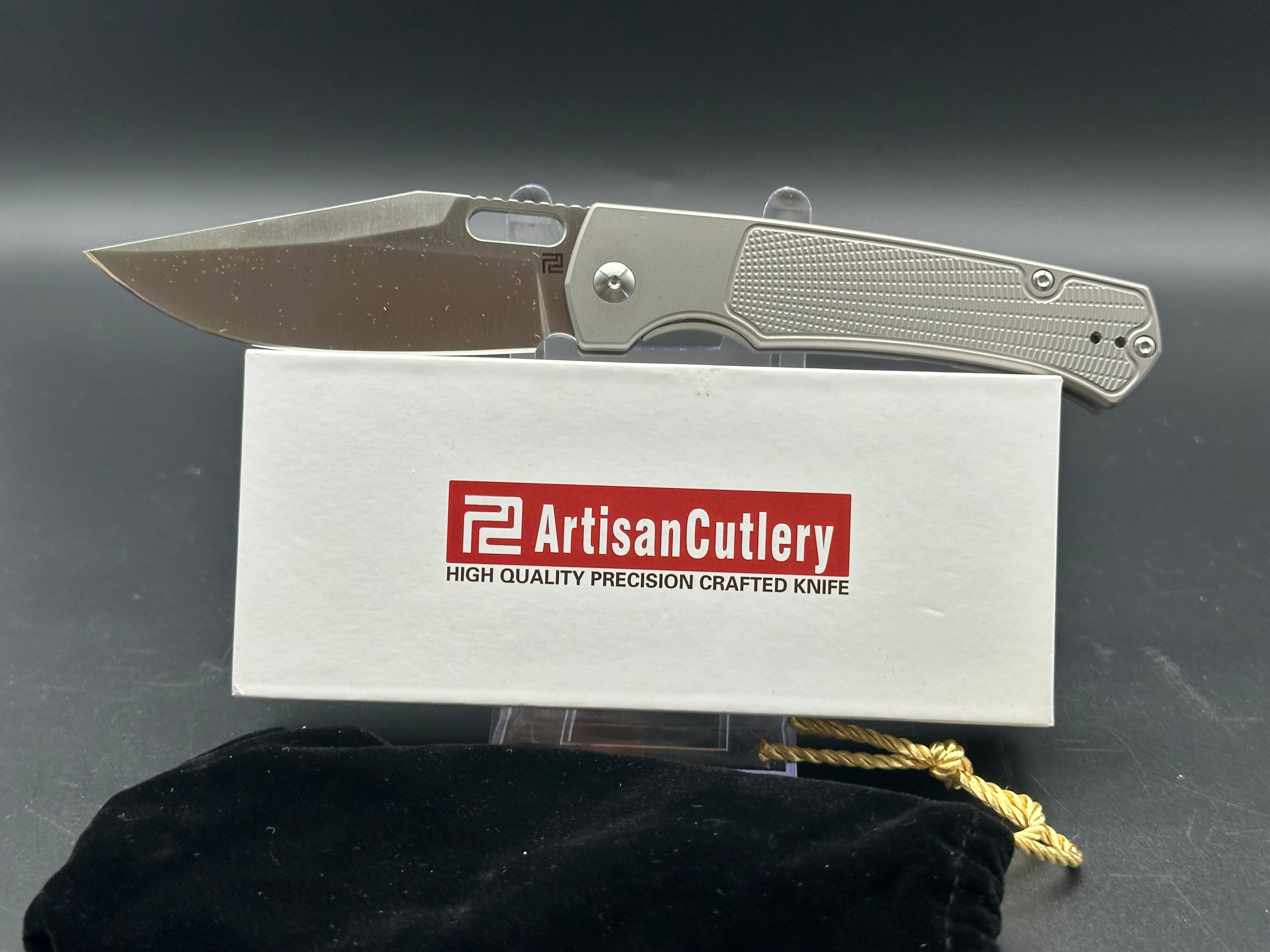 ARTISAN CUTLERY REVEL 1867T-AR AR-RPM9 BLADE TITANIUM HANDLE FOLDING KNIVES