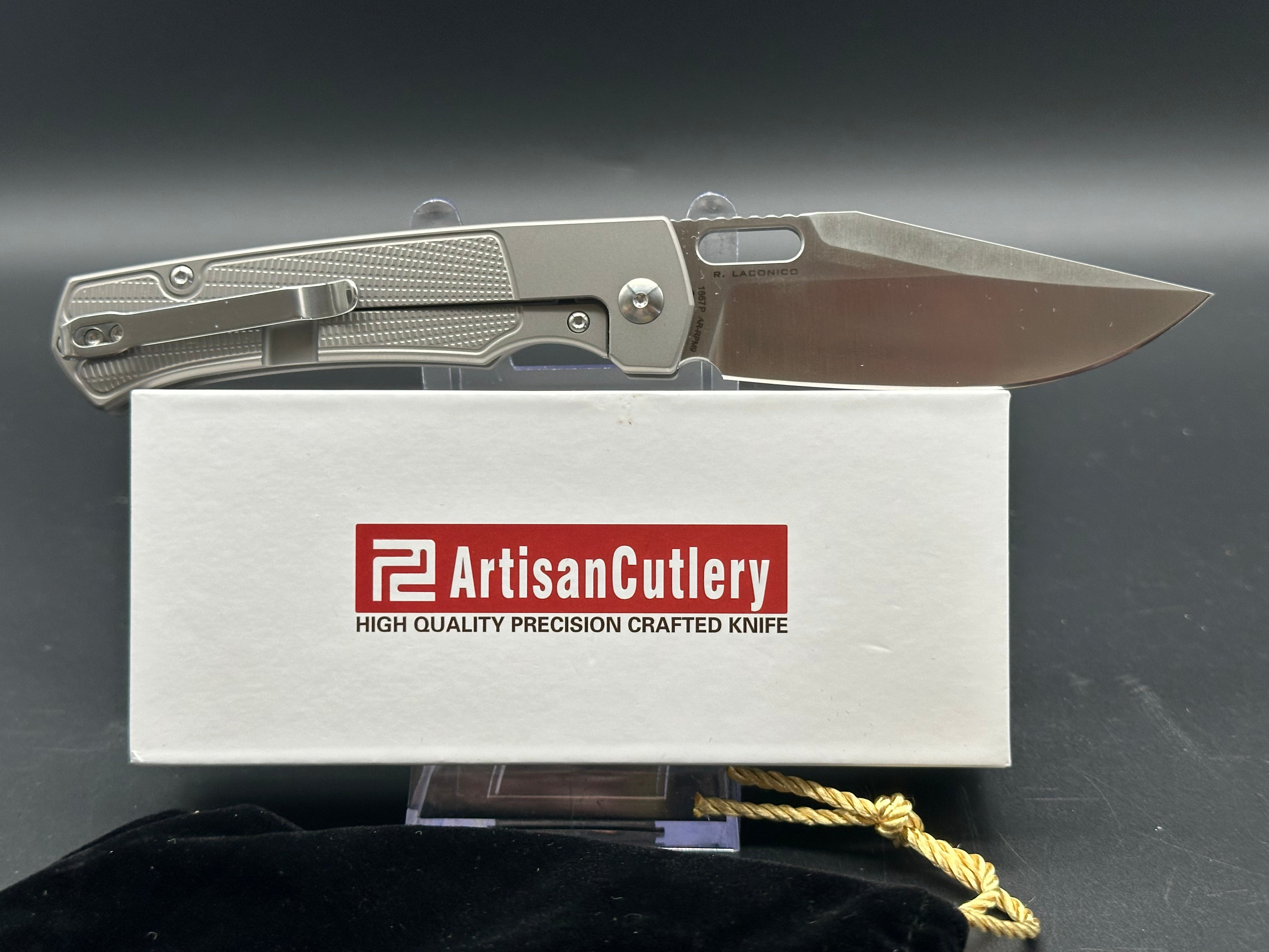 ARTISAN CUTLERY REVEL 1867T-AR AR-RPM9 BLADE TITANIUM HANDLE FOLDING KNIVES