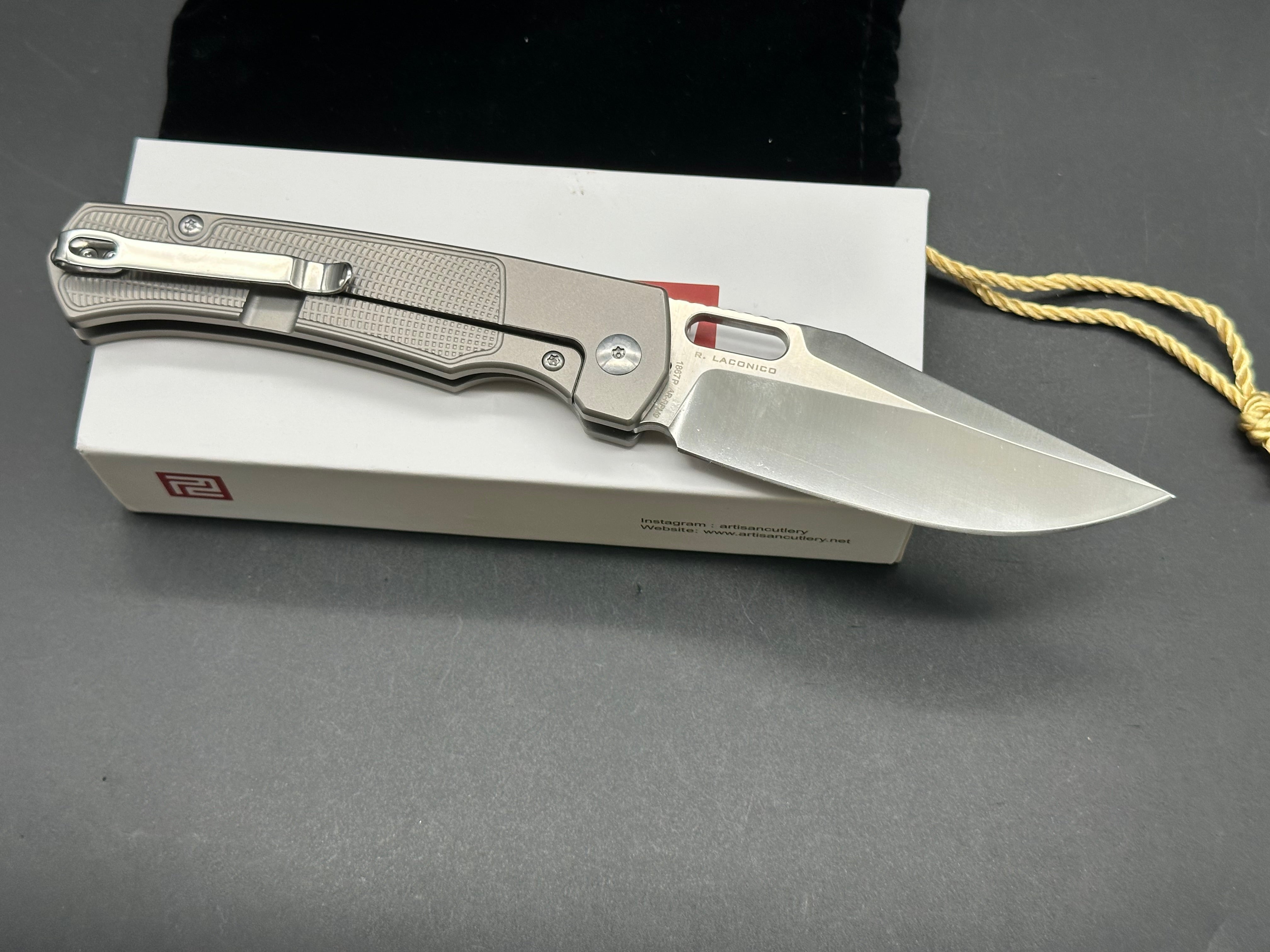 ARTISAN CUTLERY REVEL 1867T-AR AR-RPM9 BLADE TITANIUM HANDLE FOLDING KNIVES